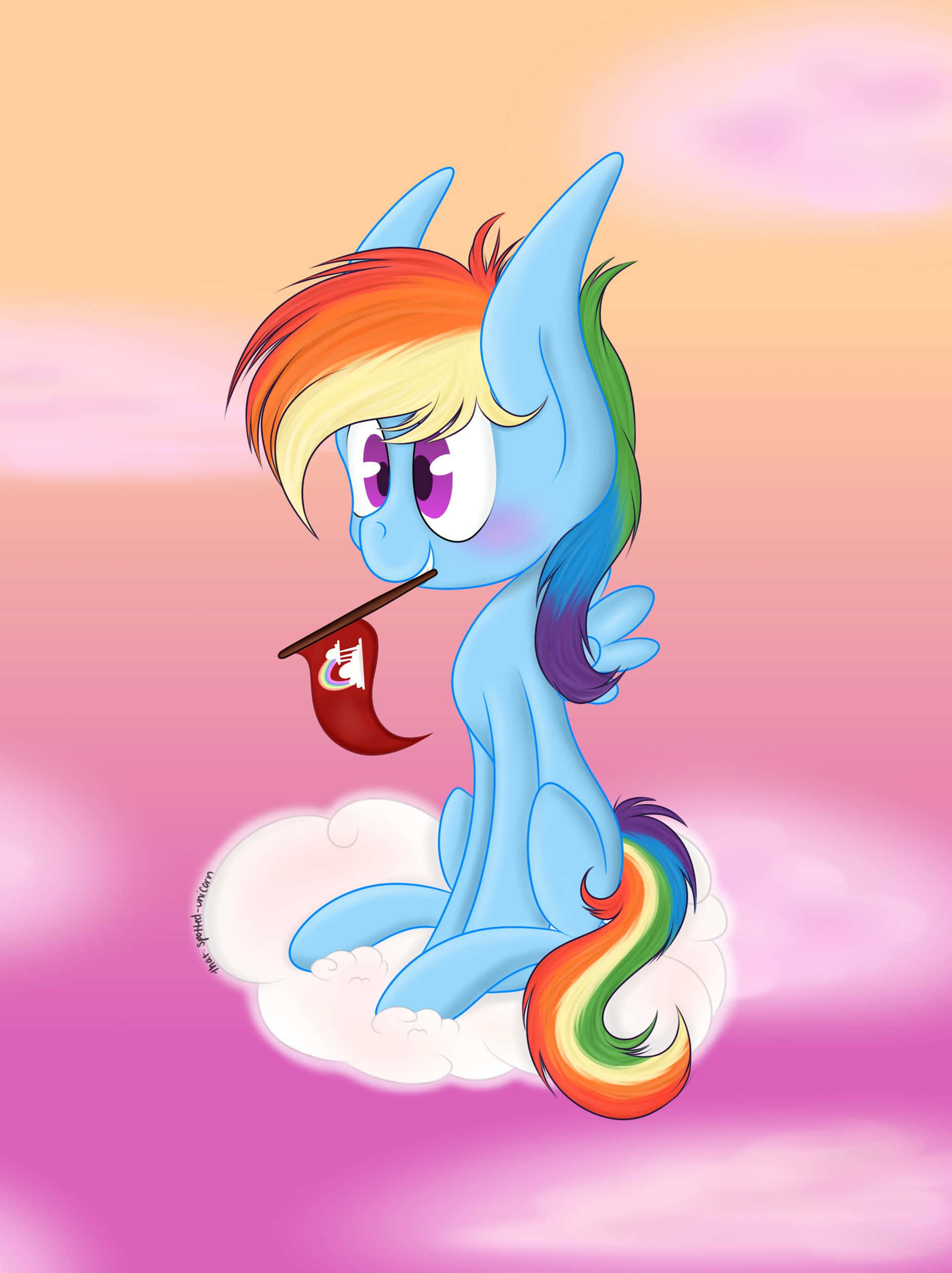 عکس بامزه تک‌شاخ رنگین‌کمانی Rainbow Dash از My Little Pony والپیپر