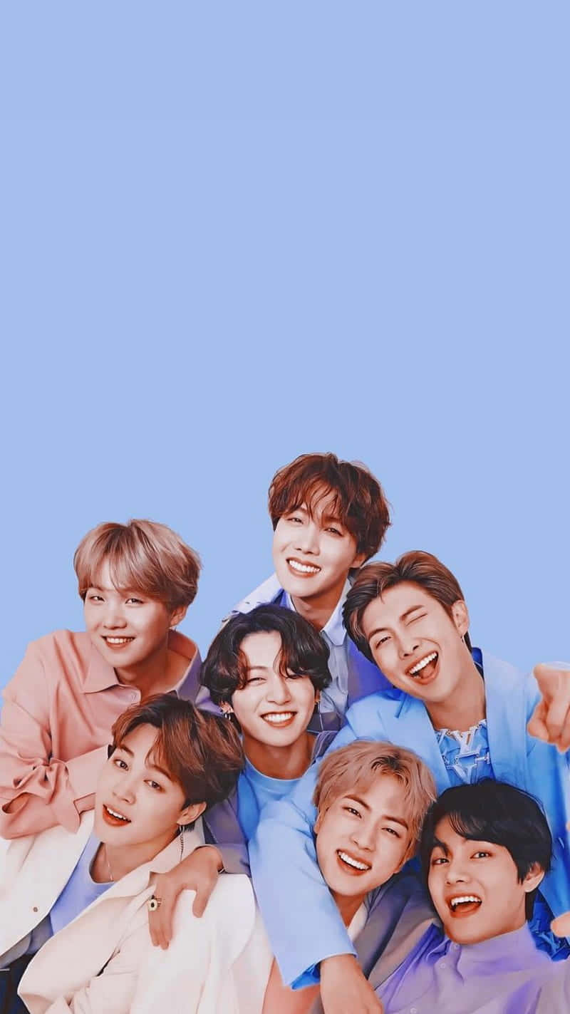 عکس دسته جمعی بامزه و پاستلی اعضای BTS والپیپر