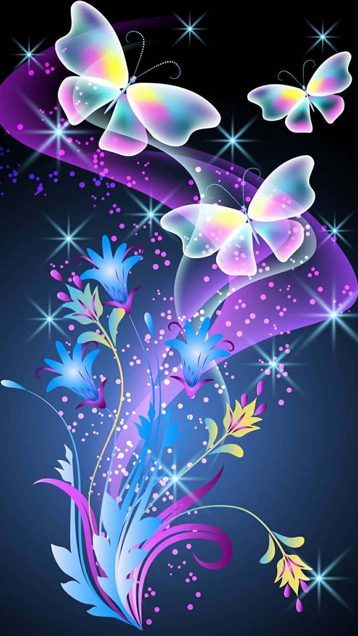فانتزی پری پروانه‌ای بنفش و ناز والپیپر