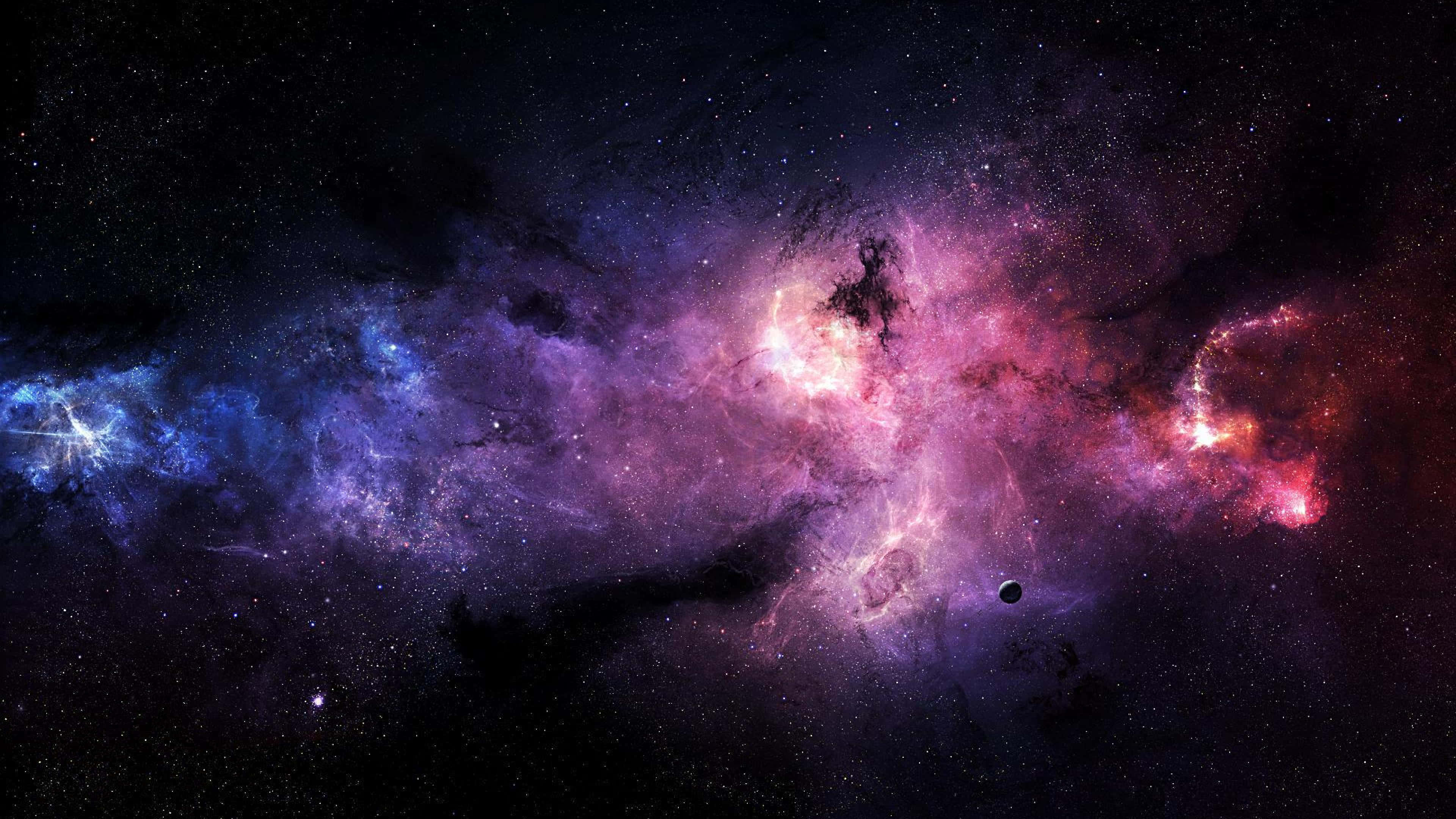 فضای کهکشانی سحابی صورتی والپیپر