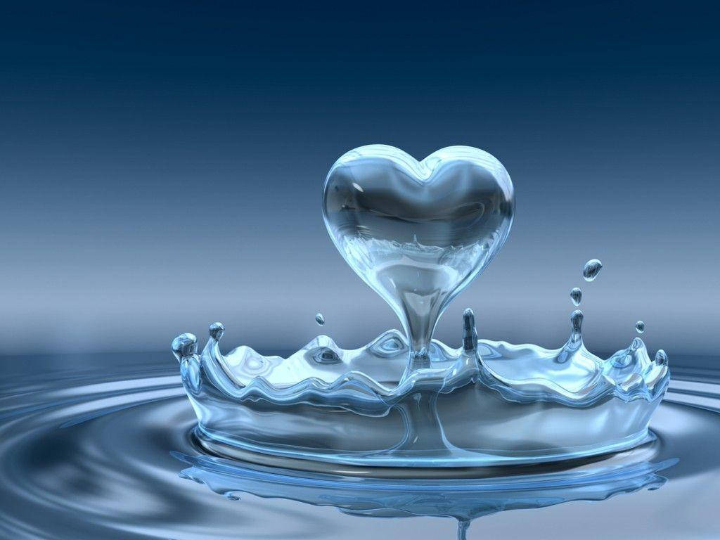 قلب عاشقانه آب والپیپر