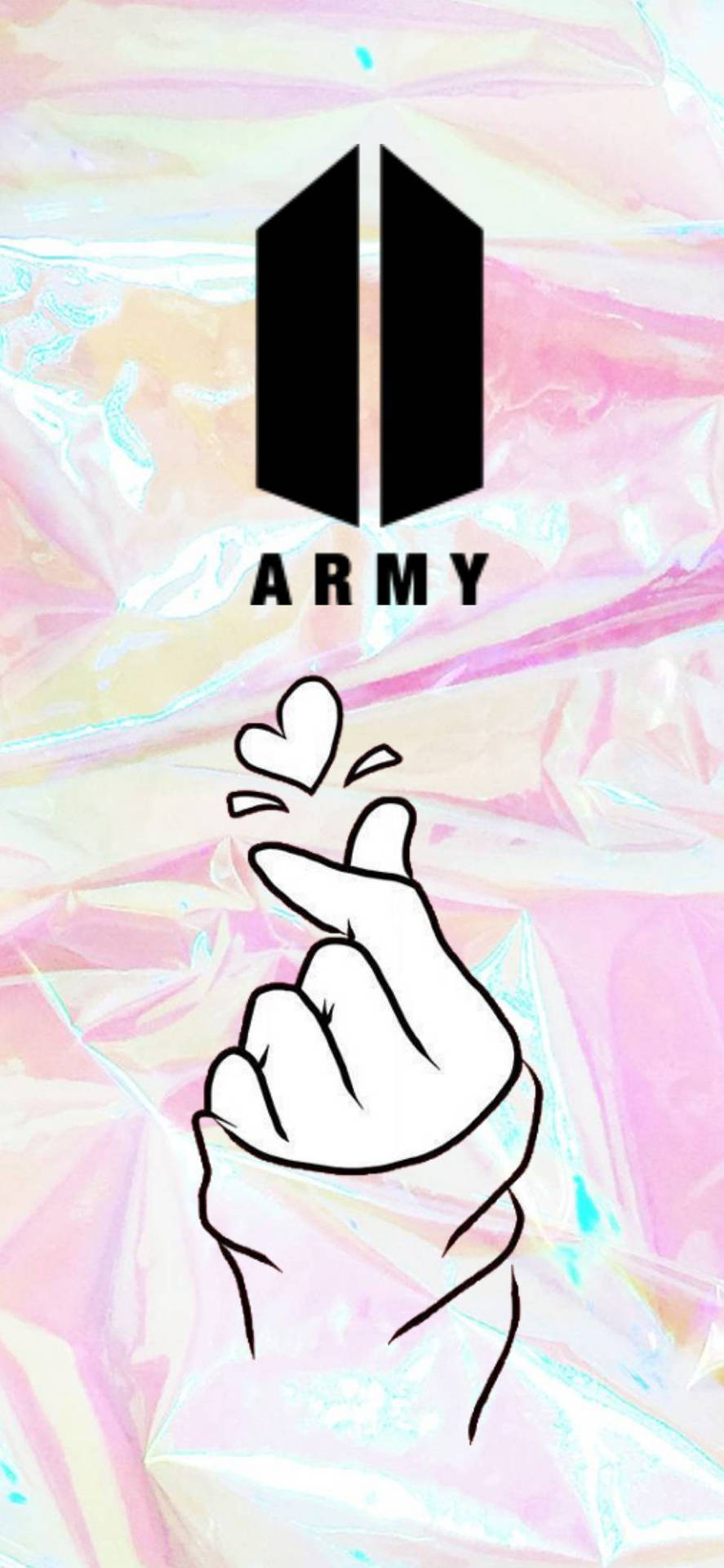 والپیپر لوگوی BTS با قلب انگشتی — لوگوی bts متحرک والپیپر