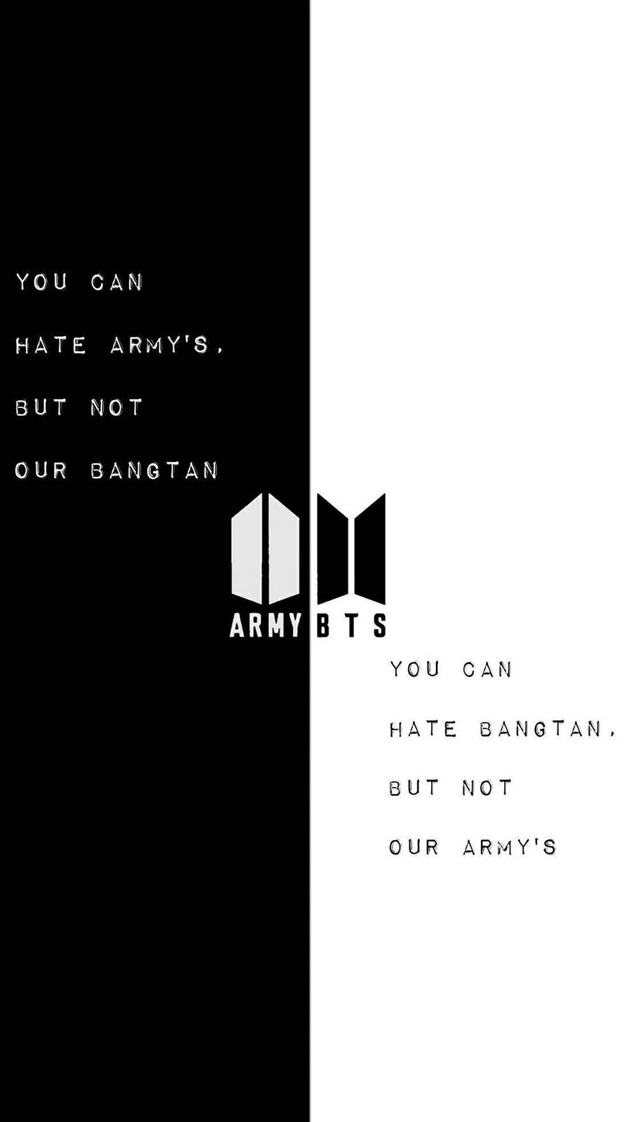 لوگوی BTS به صورت سیاه و سفید والپیپر