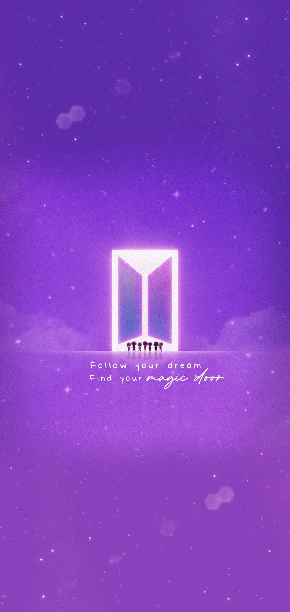لوگوی Tiny Tan BTS با سیلوئت والپیپر