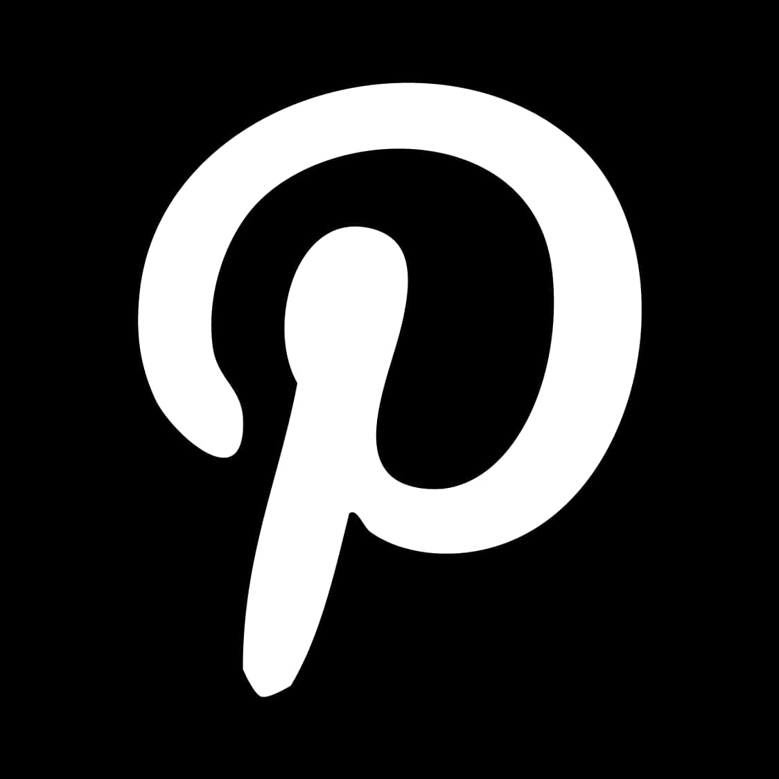 لوگوی سیاه و سفید Pinterest والپیپر
