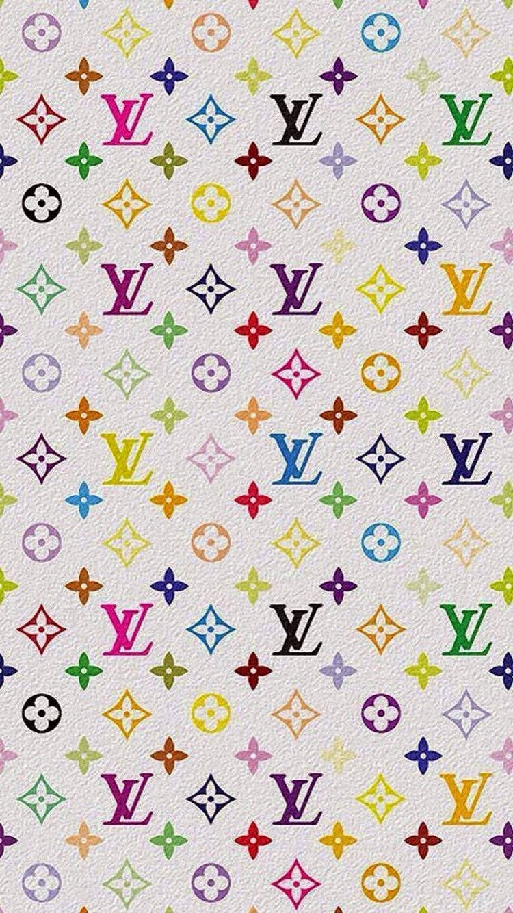 لوگوی مونوگرام Lv با زیبایی‌شناسی Y2K والپیپر