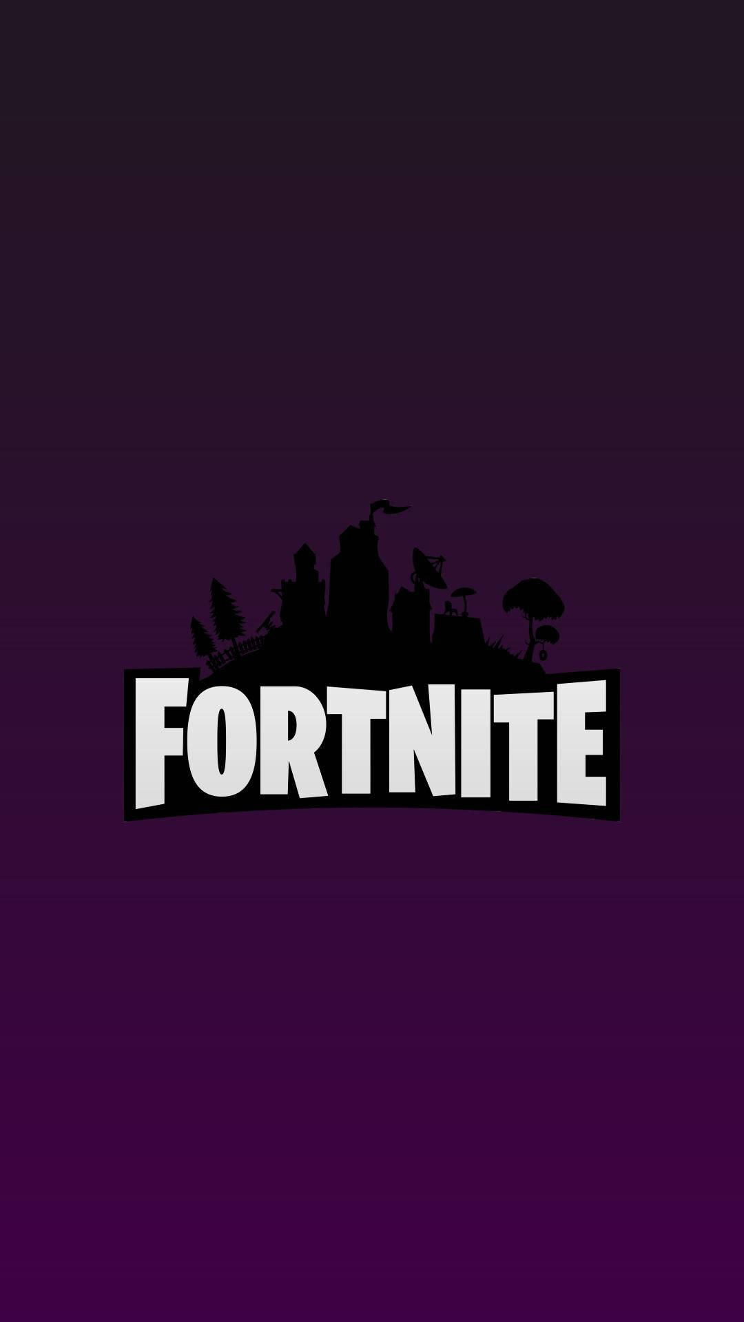 لوگوی فورتنایت روی پس‌زمینه بنفش