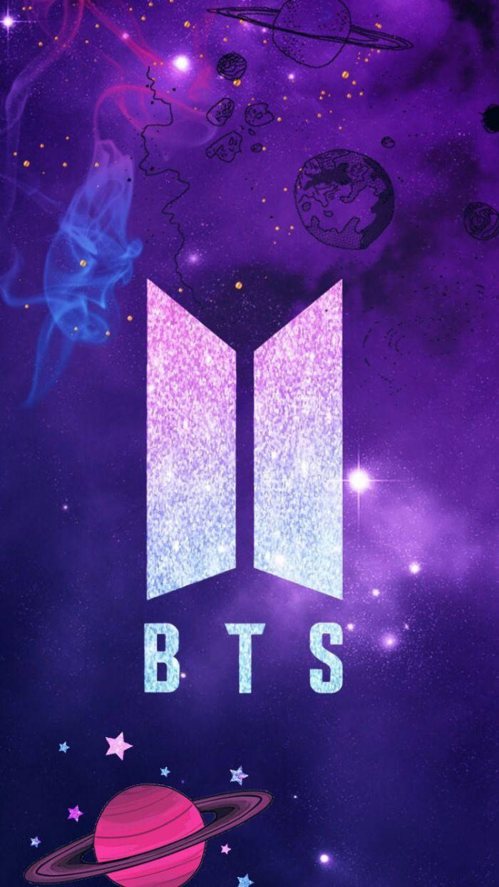 لوگوی کهکشانی BTS با سیاره والپیپر