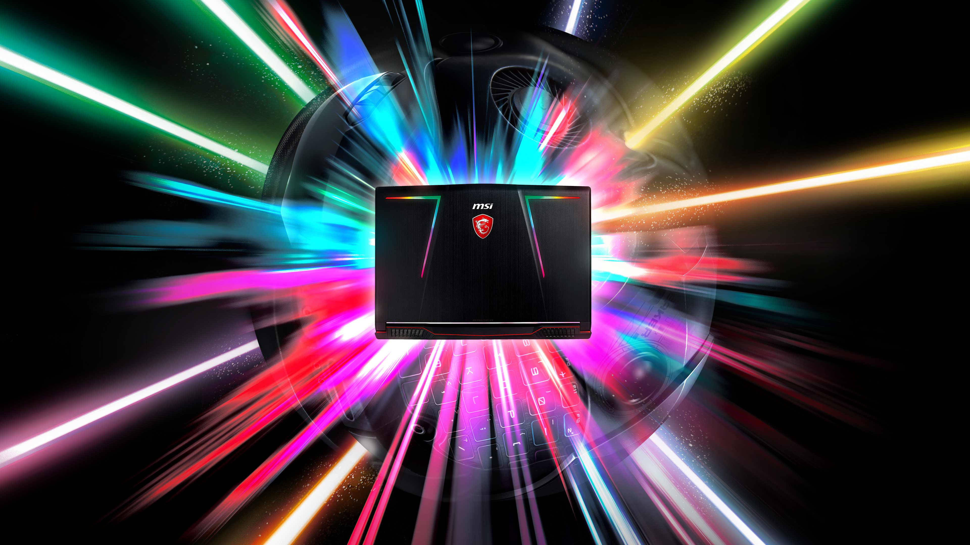 لپ‌تاپ MSI با نورپردازی RGB 4K والپیپر