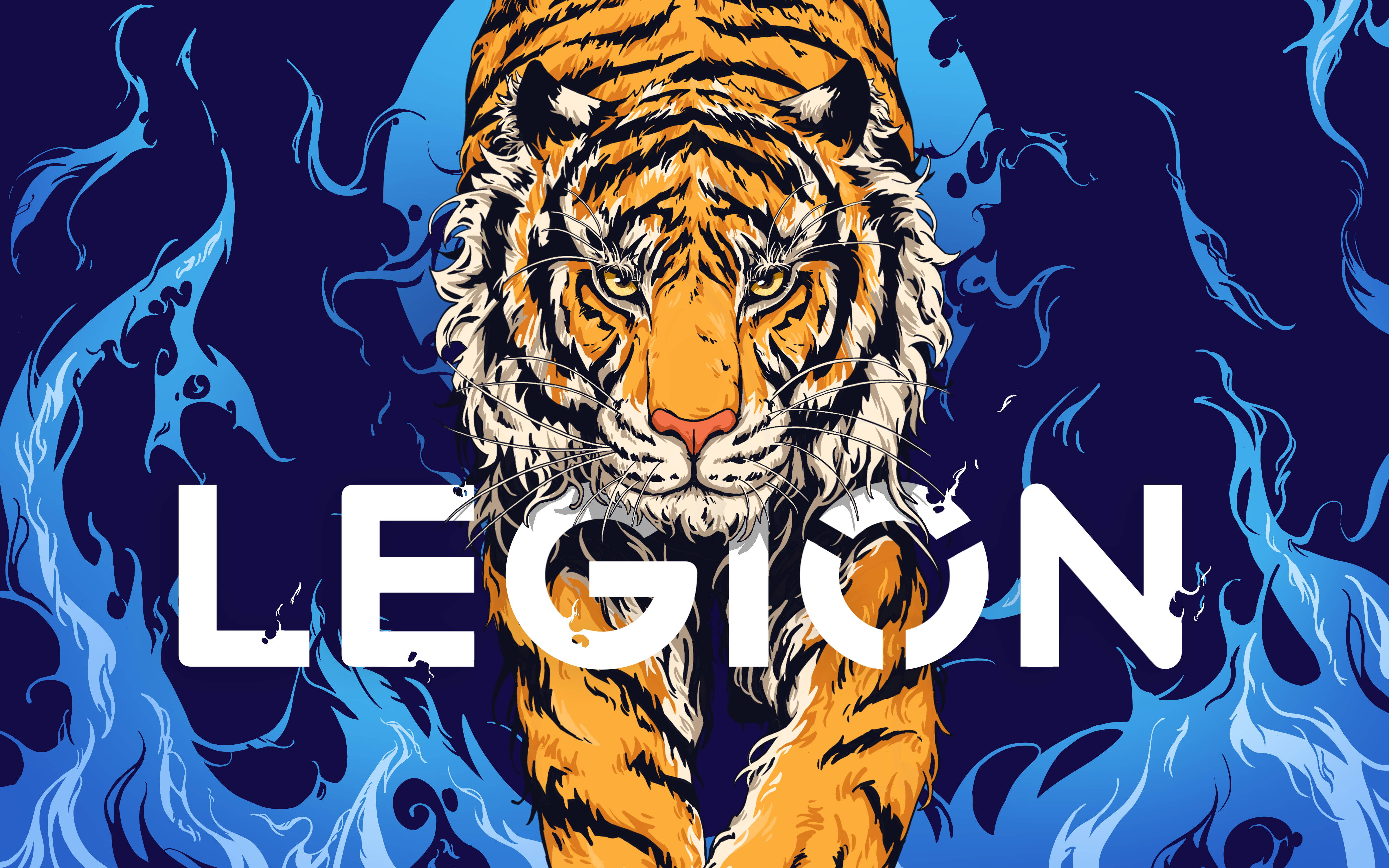 لپ‌تاپ گیمینگ لنوو Legion با ببر والپیپر