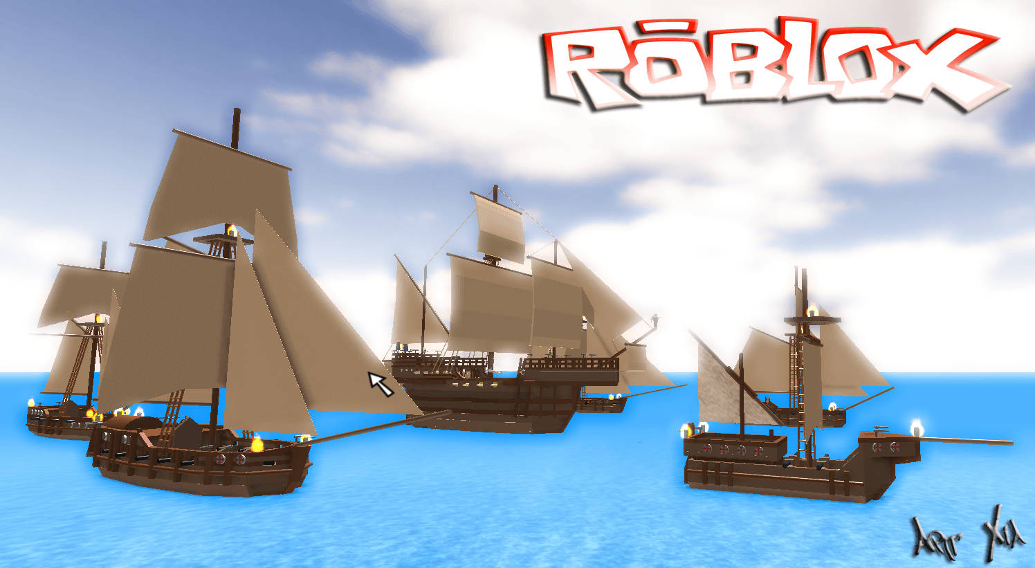 والپیپر سه‌بعدی شگفت‌انگیز از کشتی‌های دزدان دریایی در بازی آنلاین Roblox — رابلکس والپیپر