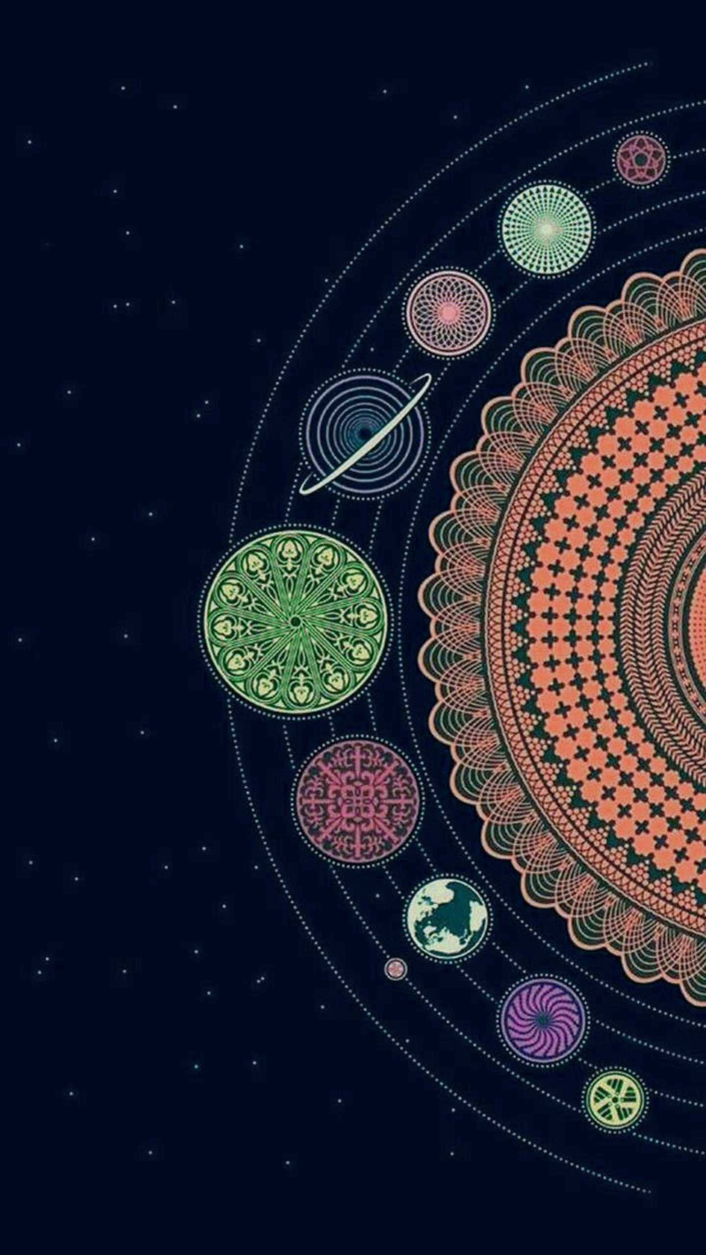 ماندالای خورشیدی زیبای معنوی والپیپر