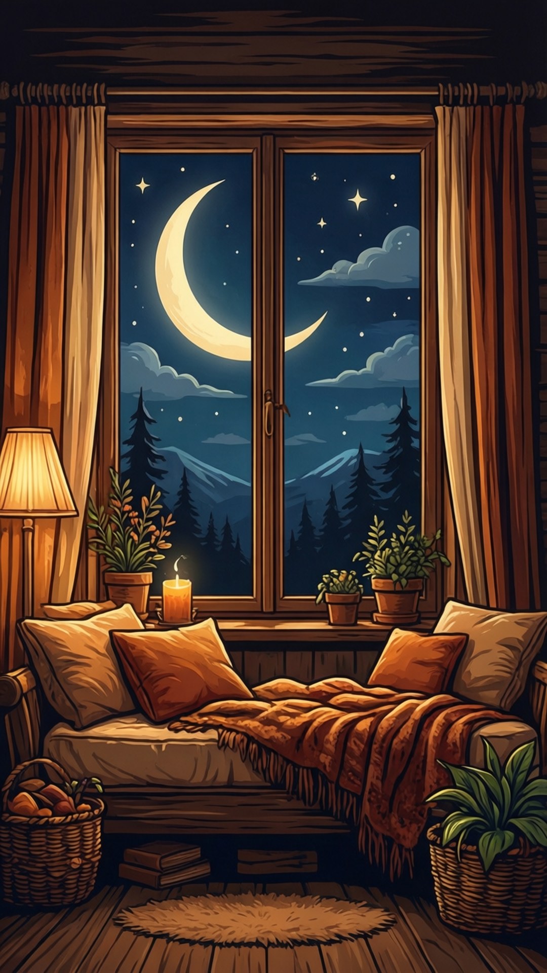 ماه از پنجره والپیپر