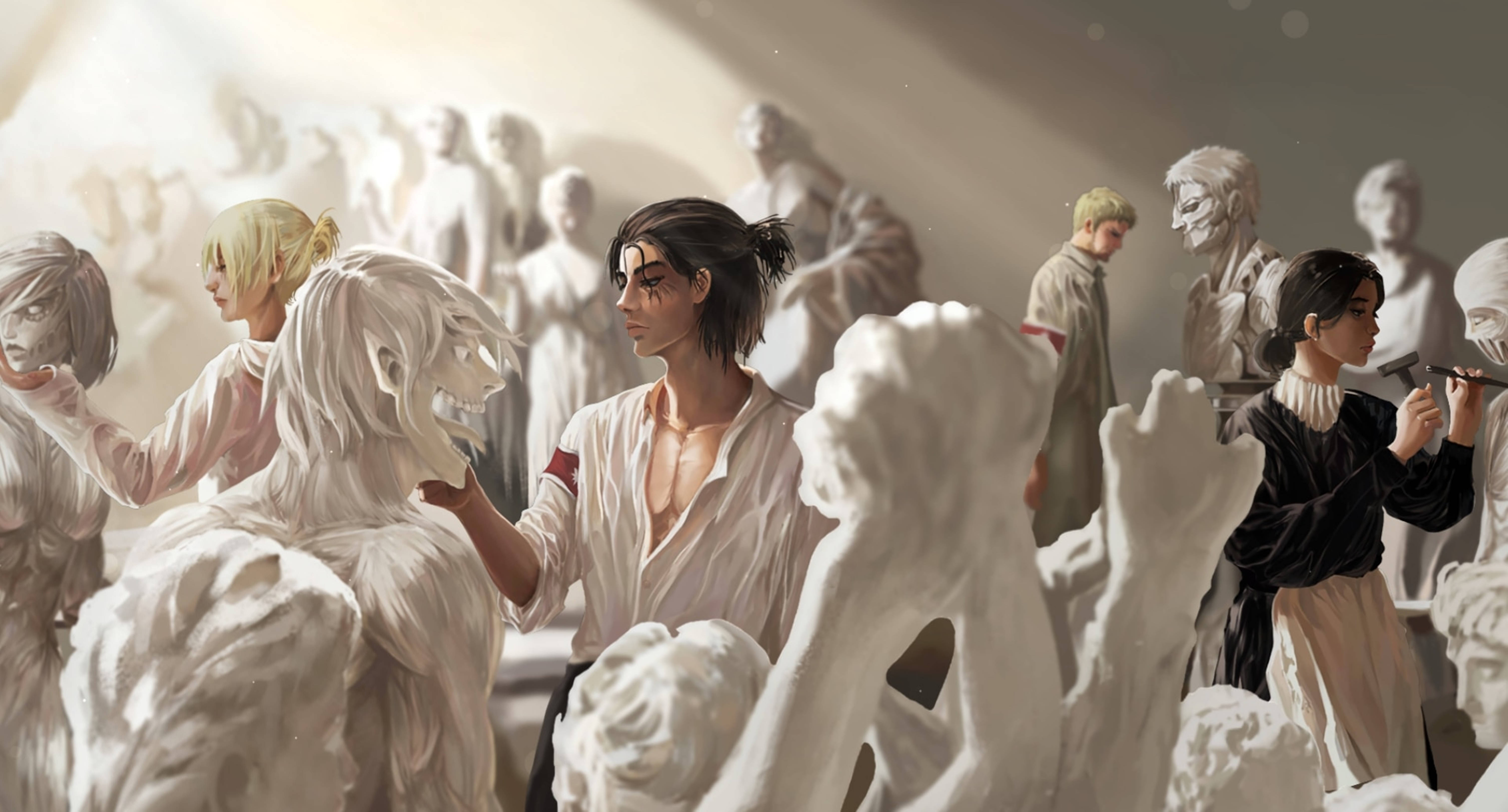 مجسمه سنگی Attack On Titans 4K