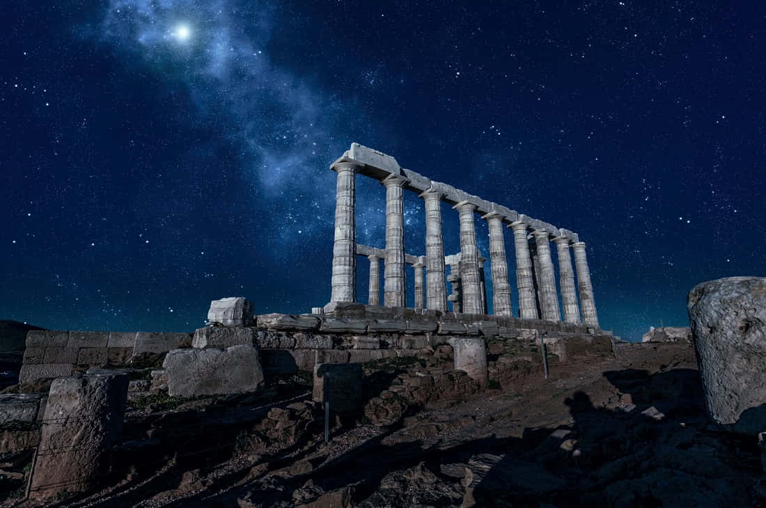 معبد پوزئیدون در شب والپیپر