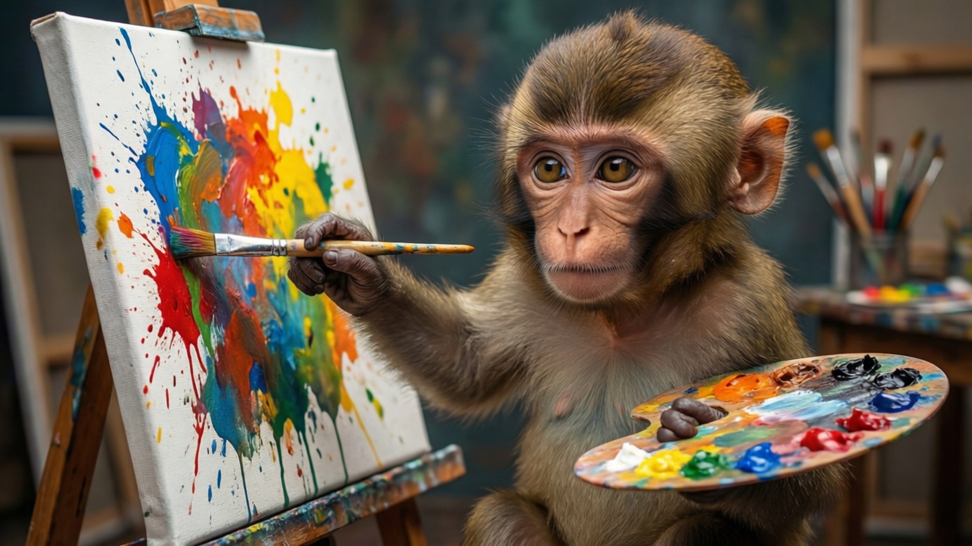 میمون هنرمند والپیپر