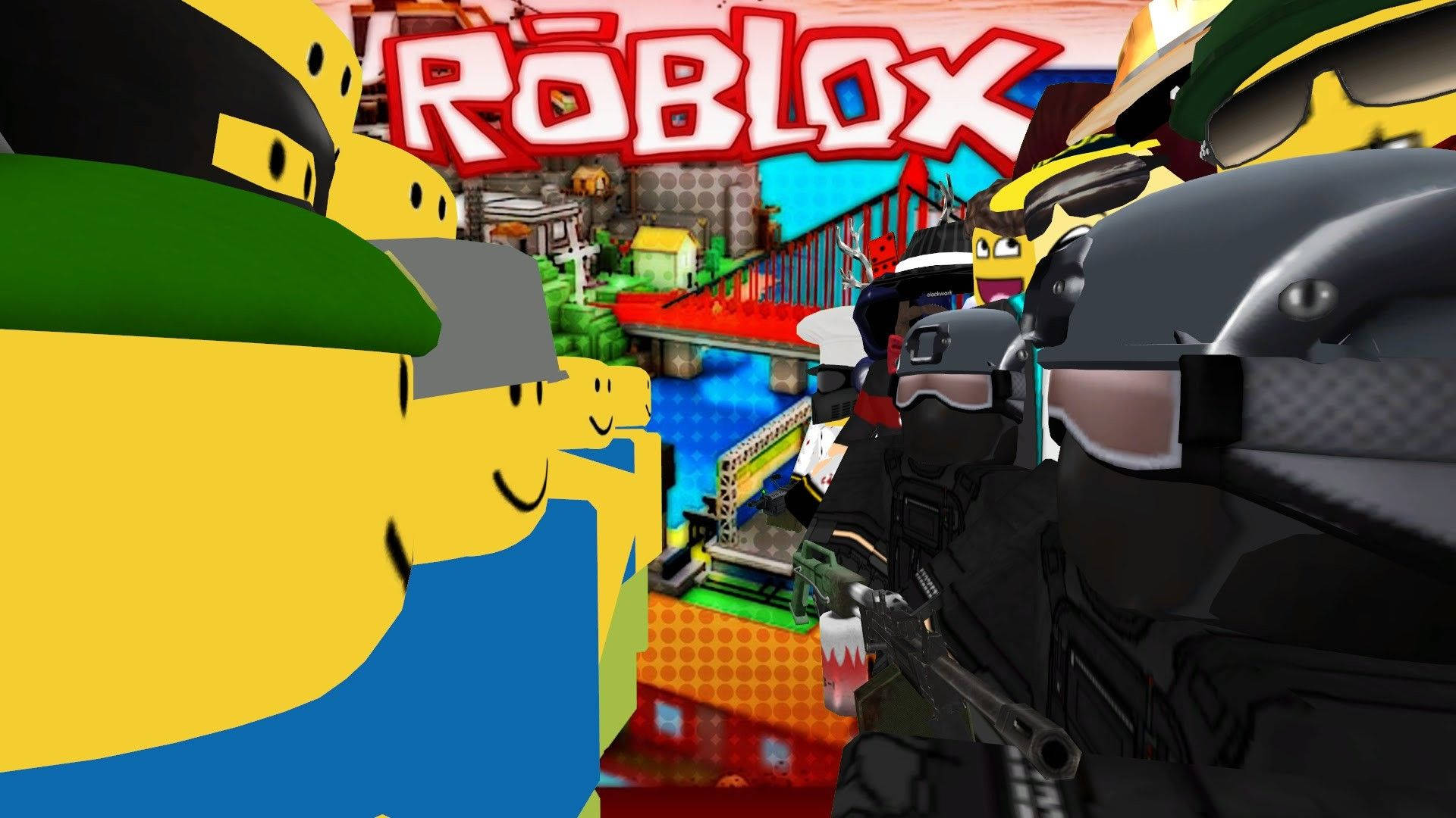یک والپیپر با کیفیت HD از رویارویی آواتارها در بازی آنلاین Roblox — رابلکس والپیپر