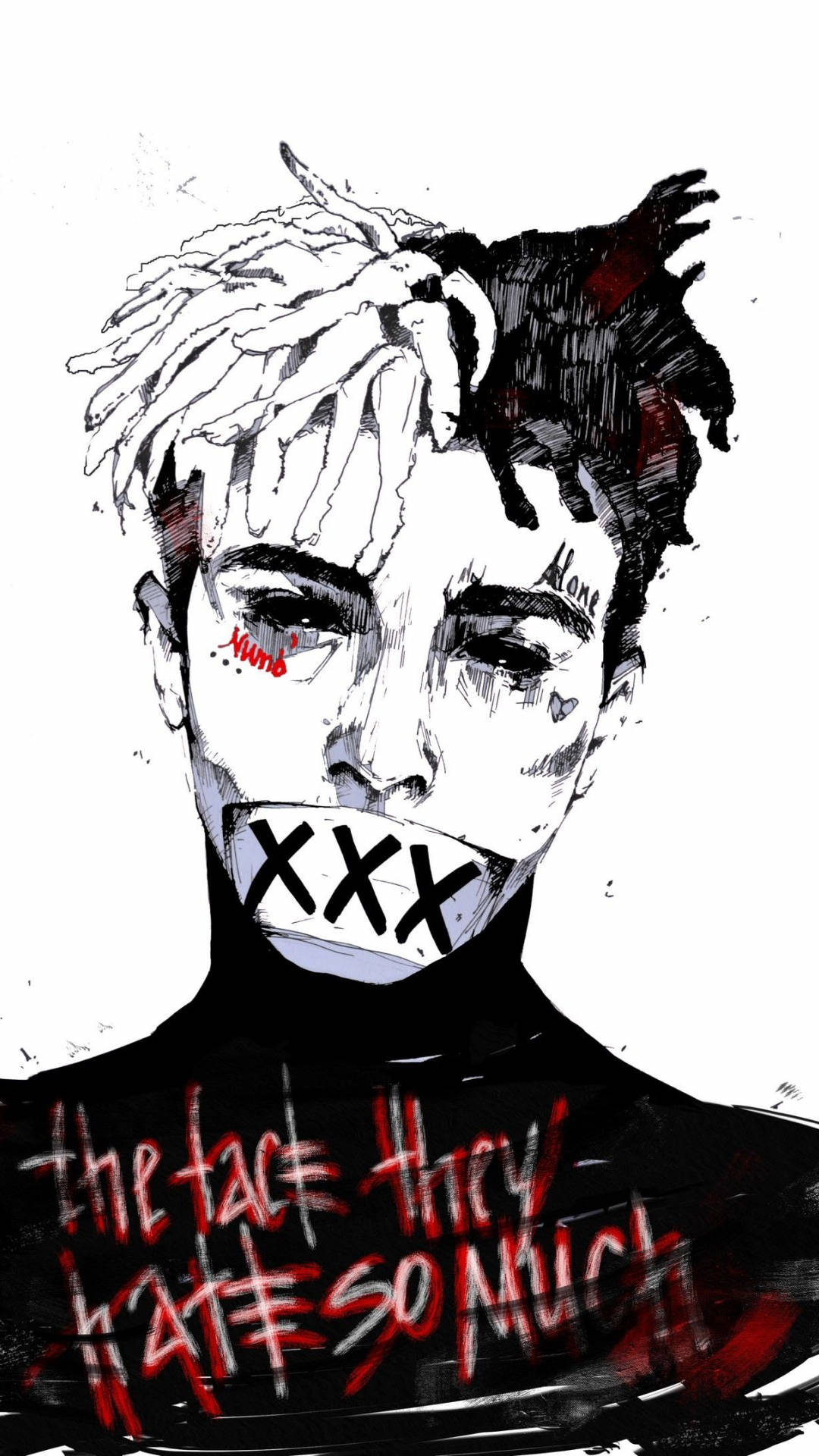 نقاشی انیمه‌ای XXXTentacion والپیپر
