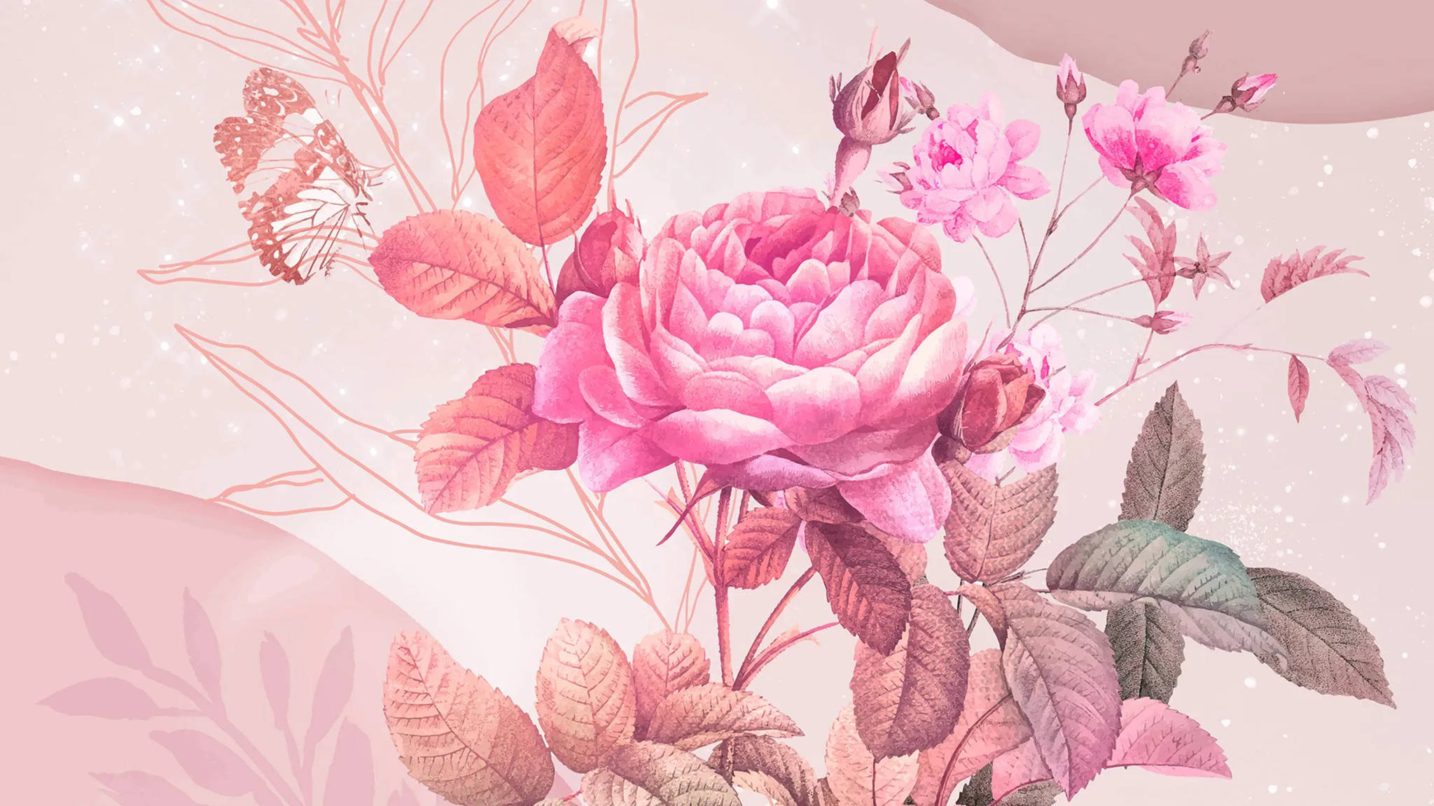 نقاشی رز دسکتاپ زیبا والپیپر