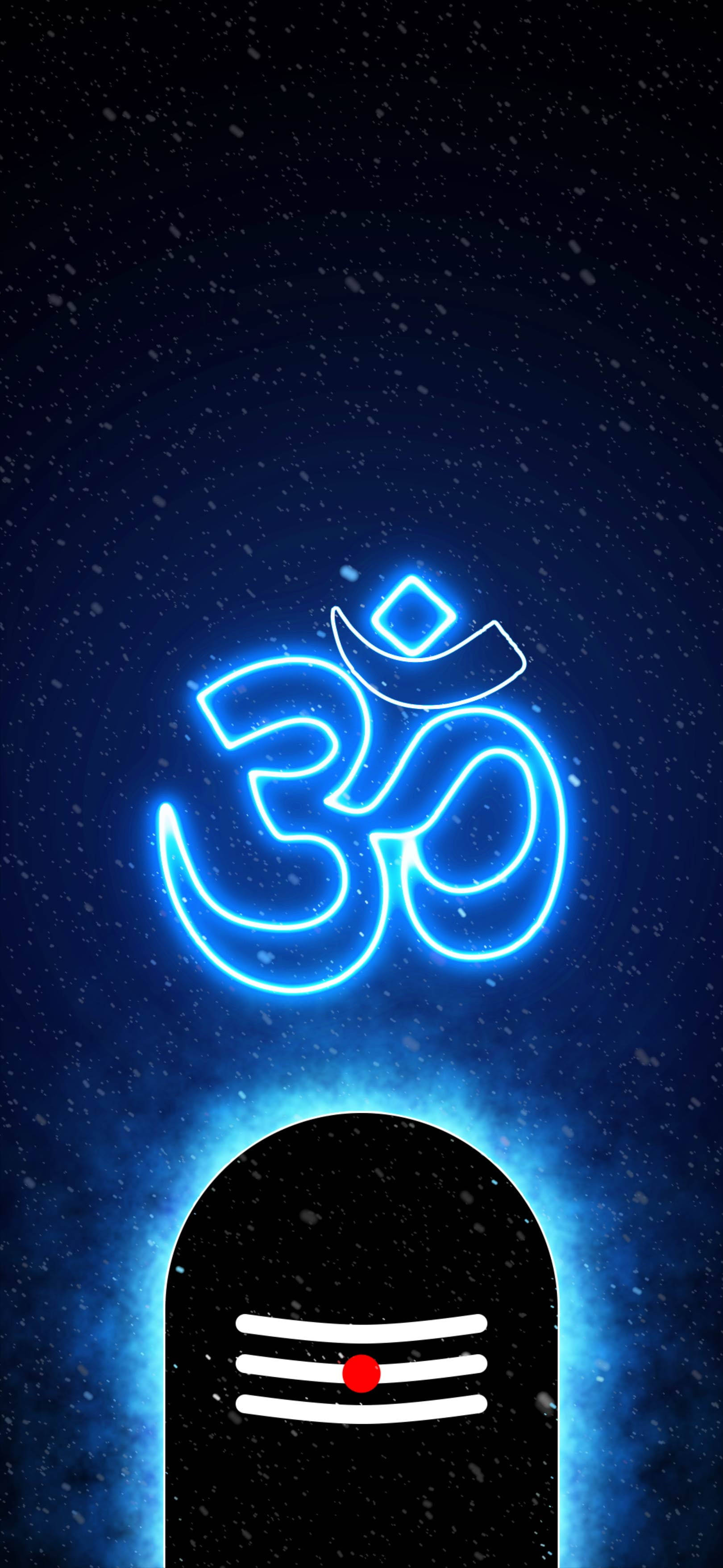 نماد اُم نئون آبی والپیپر