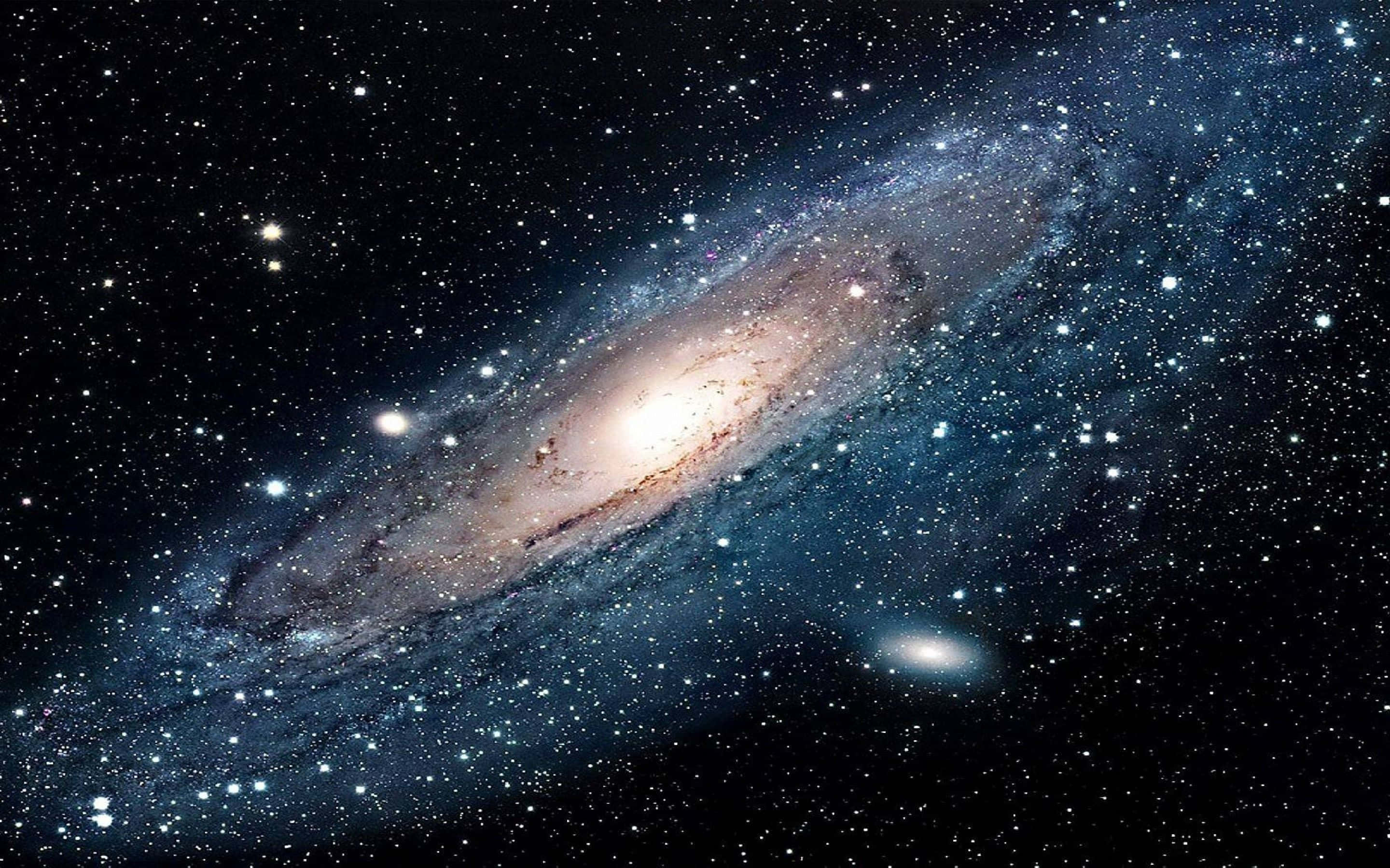 نمای خیرهکننده برخورد کهکشانی در فضای بیرونی والپیپر