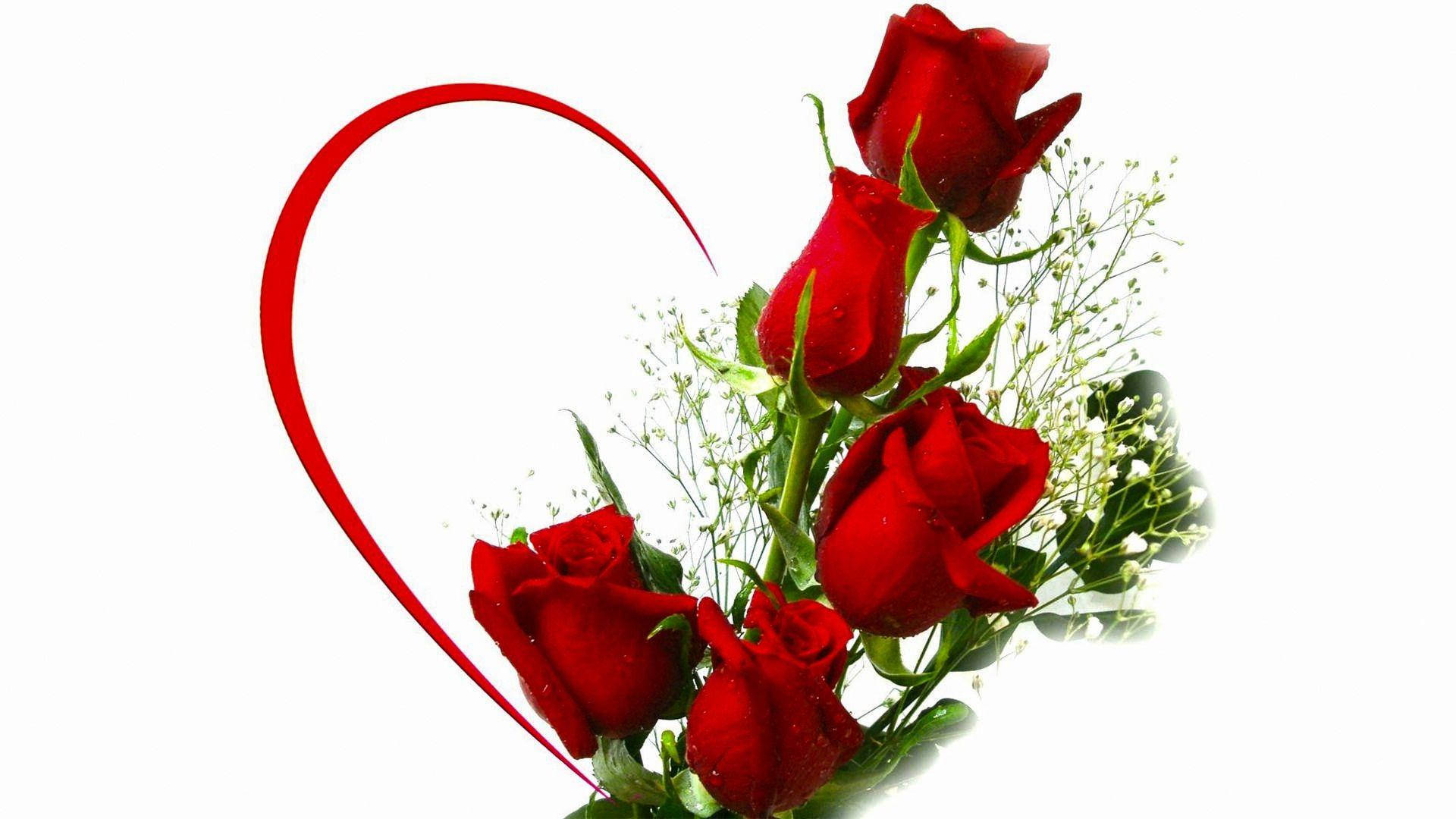 نیم‌قلب رز عشق والپیپر