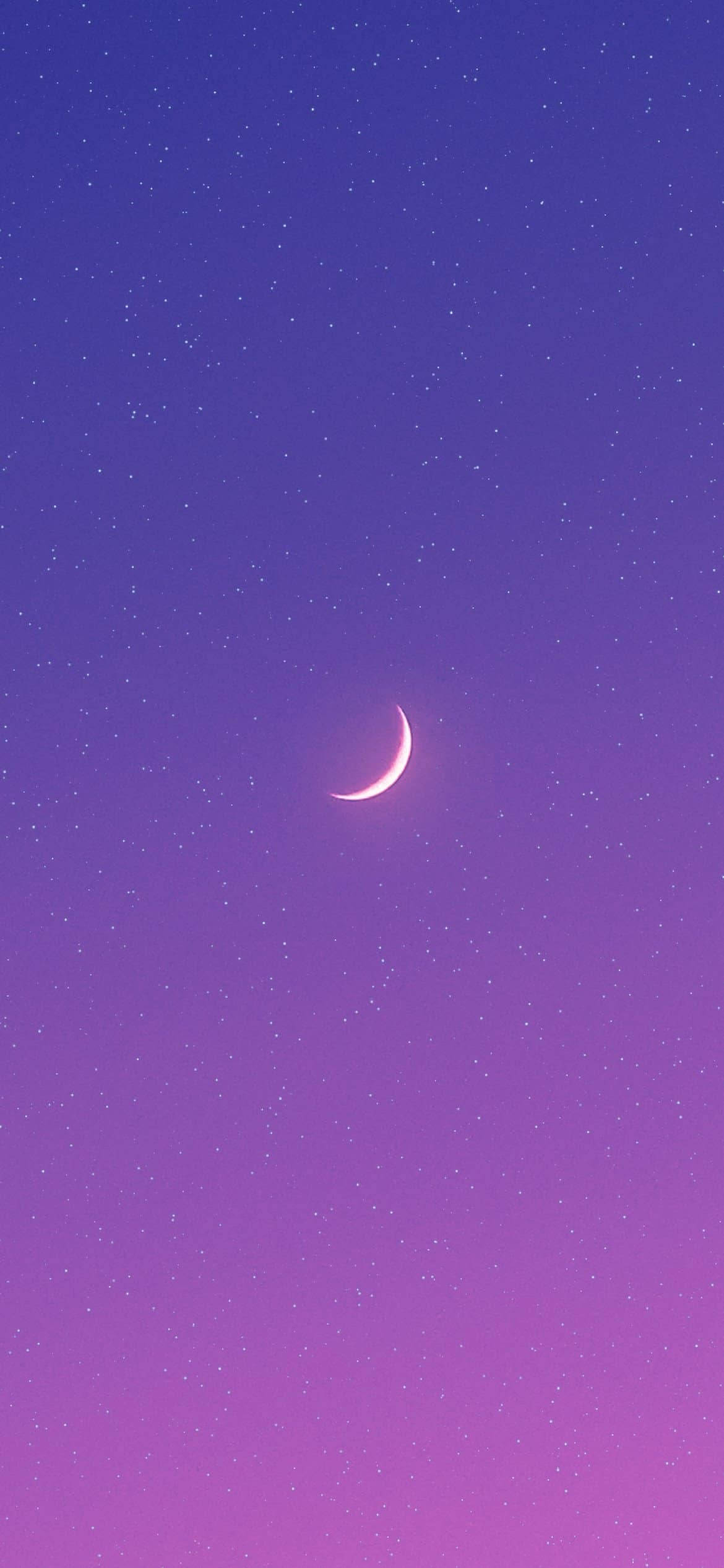 هلال ماه زیبای بنفش روشن والپیپر