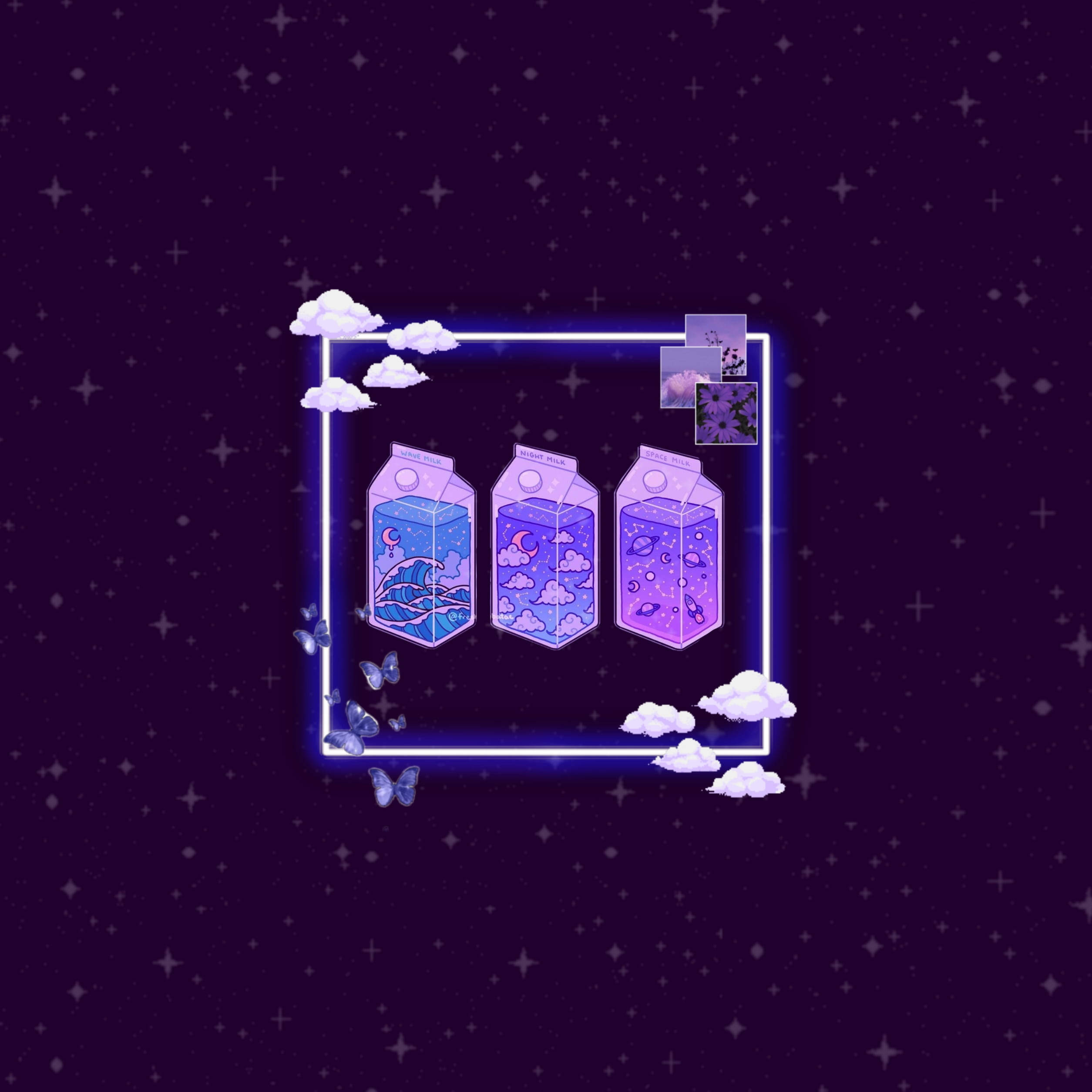 هنر جعبه آبمیوه بنفش تیره با حال و هوای زیبا والپیپر