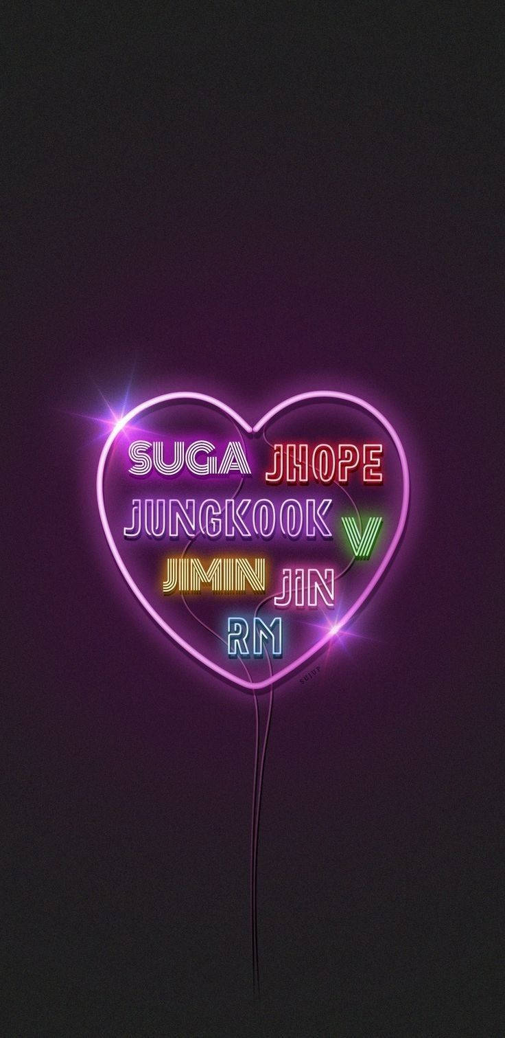 هنر نئون زیبای BTS والپیپر
