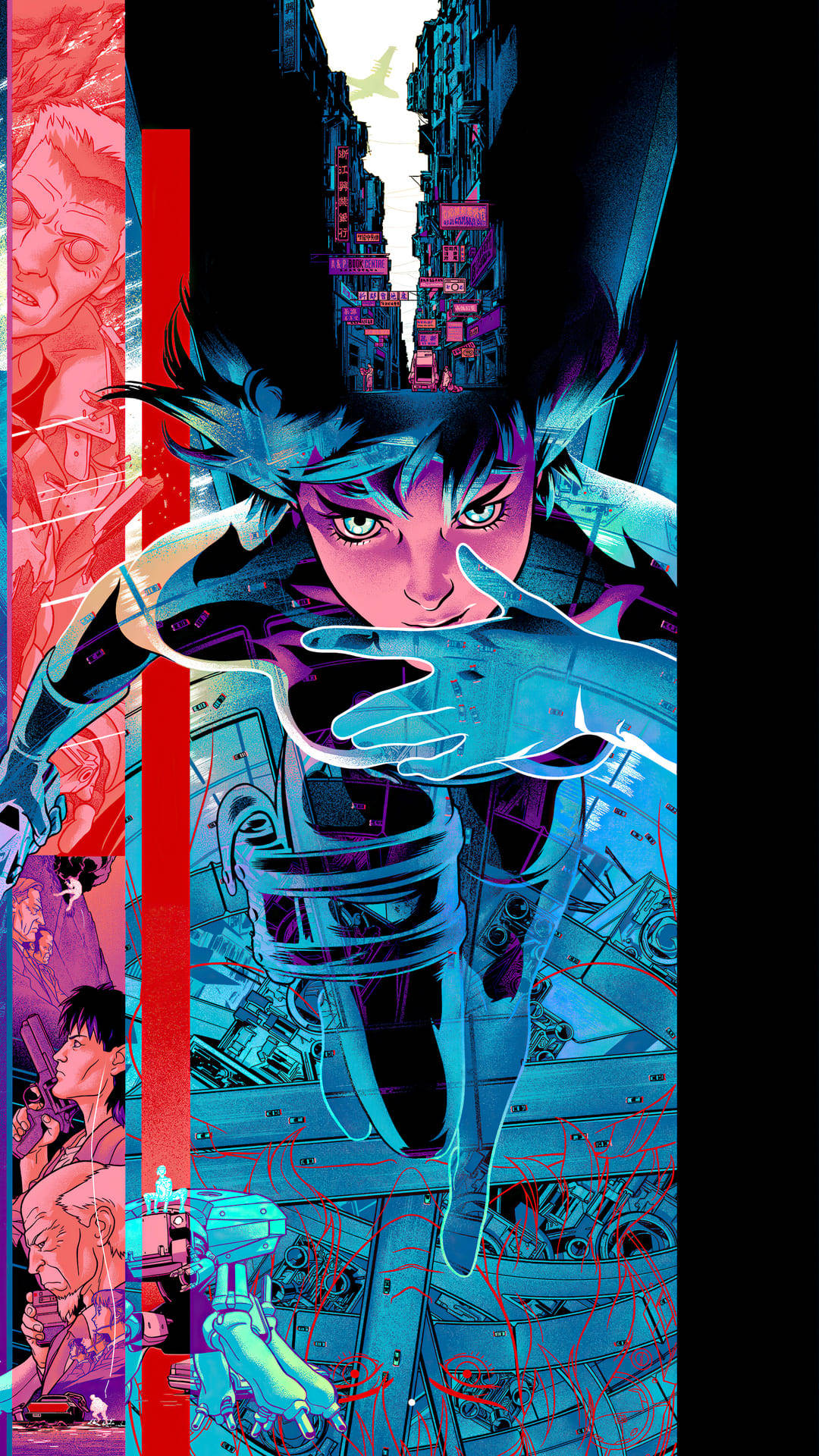 والپیپر تلفن انیمه جذاب انتزاعی Ghost In The Shell والپیپر