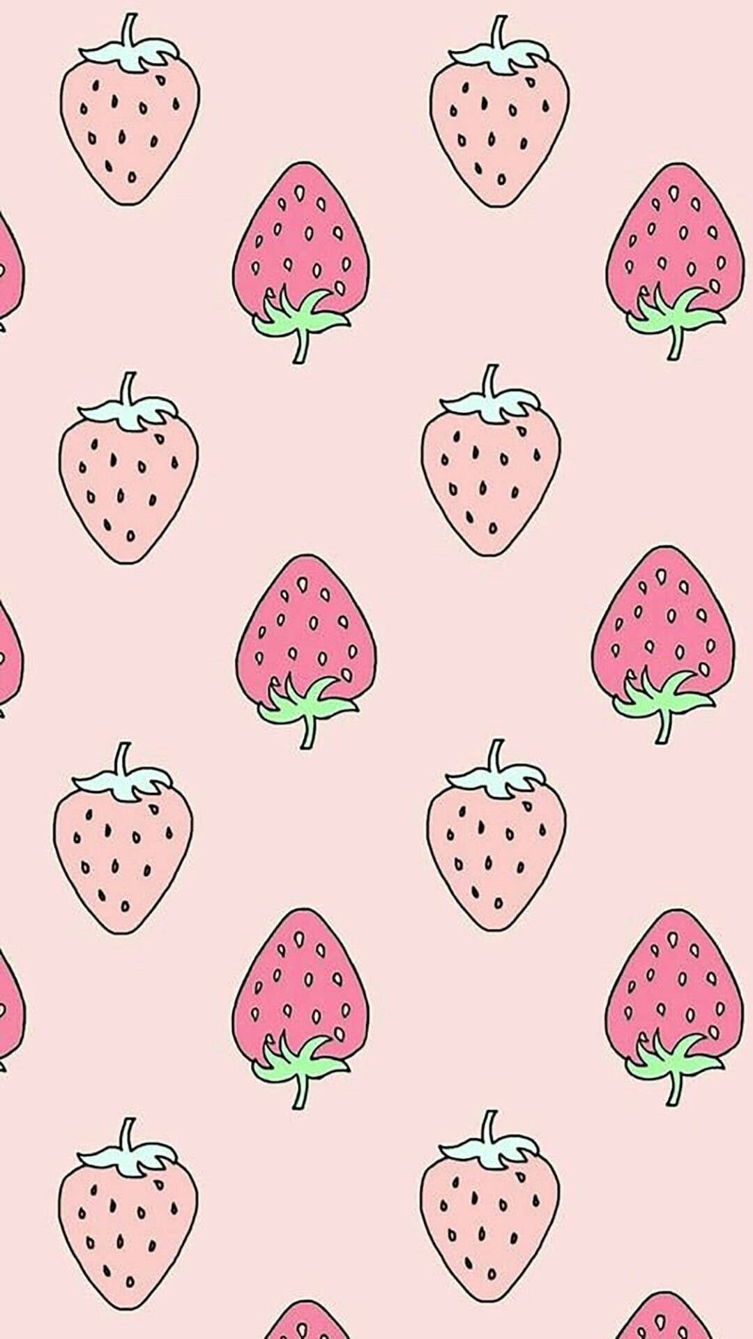 والپیپر جذاب توت‌فرنگی برای صفحه آیفون والپیپر