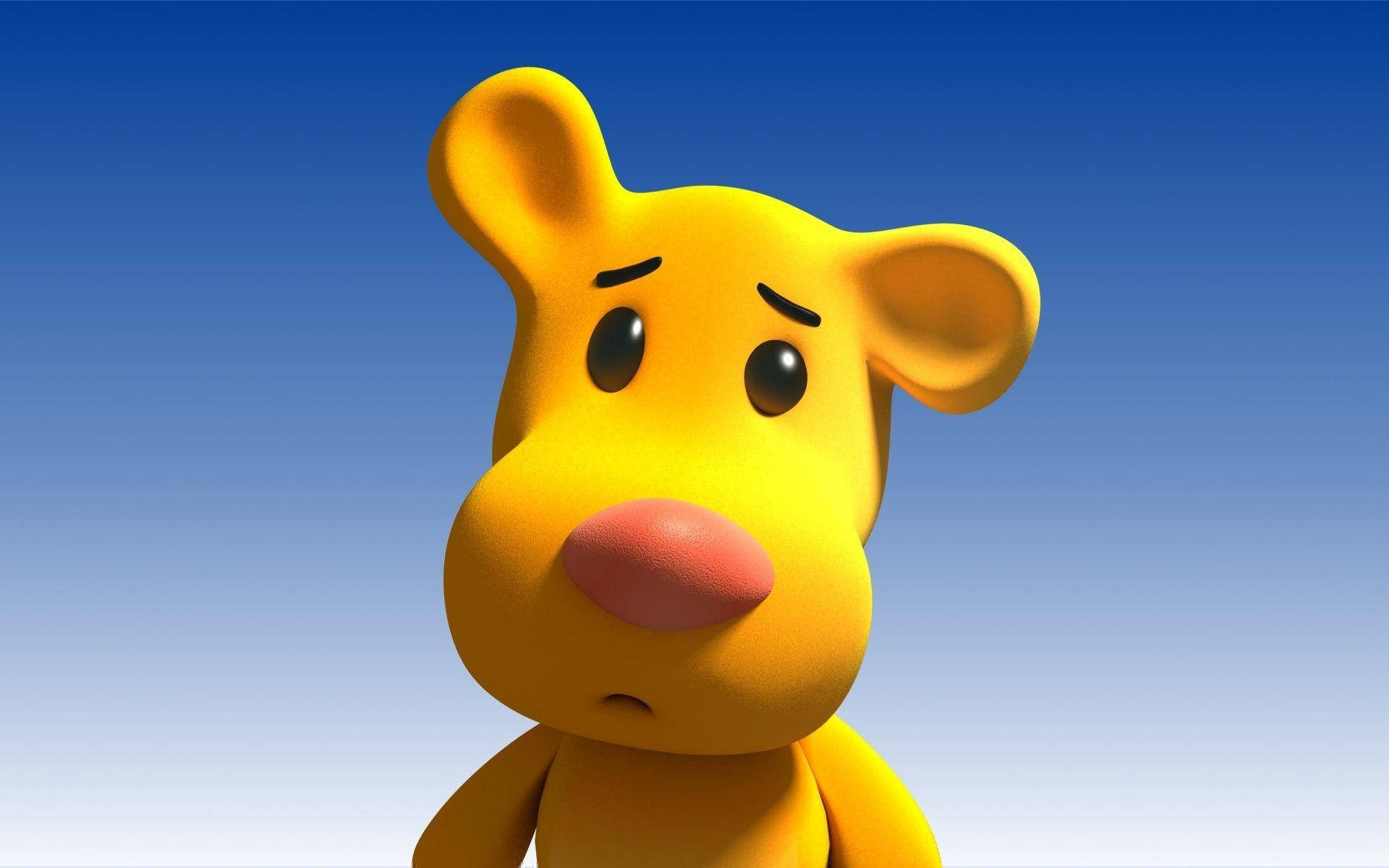 والپیپر دسکتاپ خرس زرد بامزه والپیپر