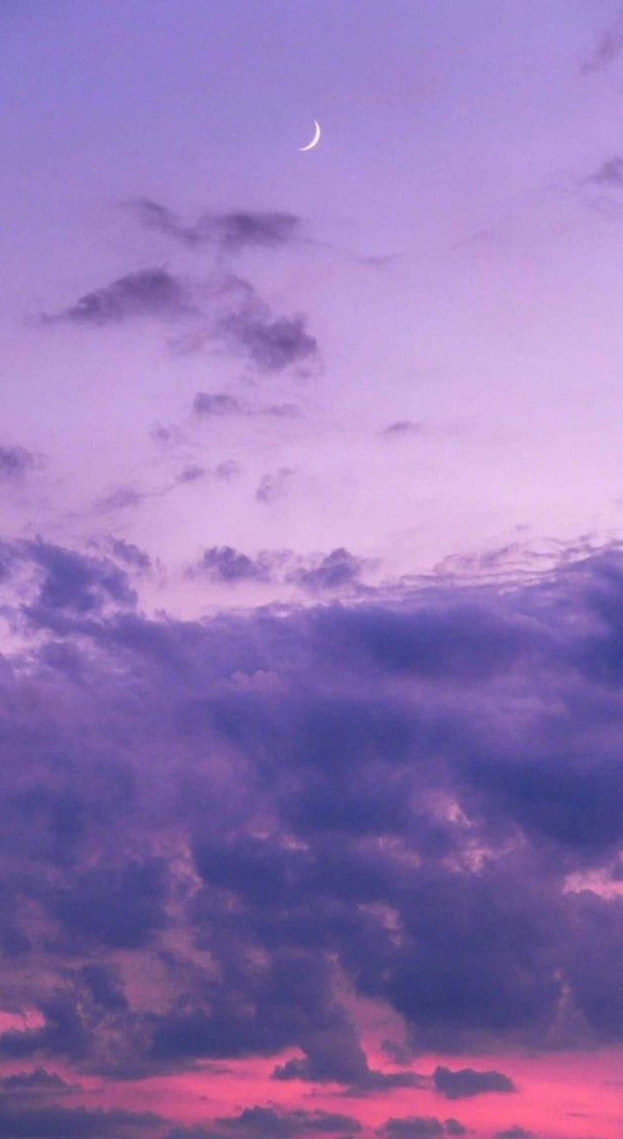 والپیپر زیبای آسمان ابری بنفش پاستلی والپیپر
