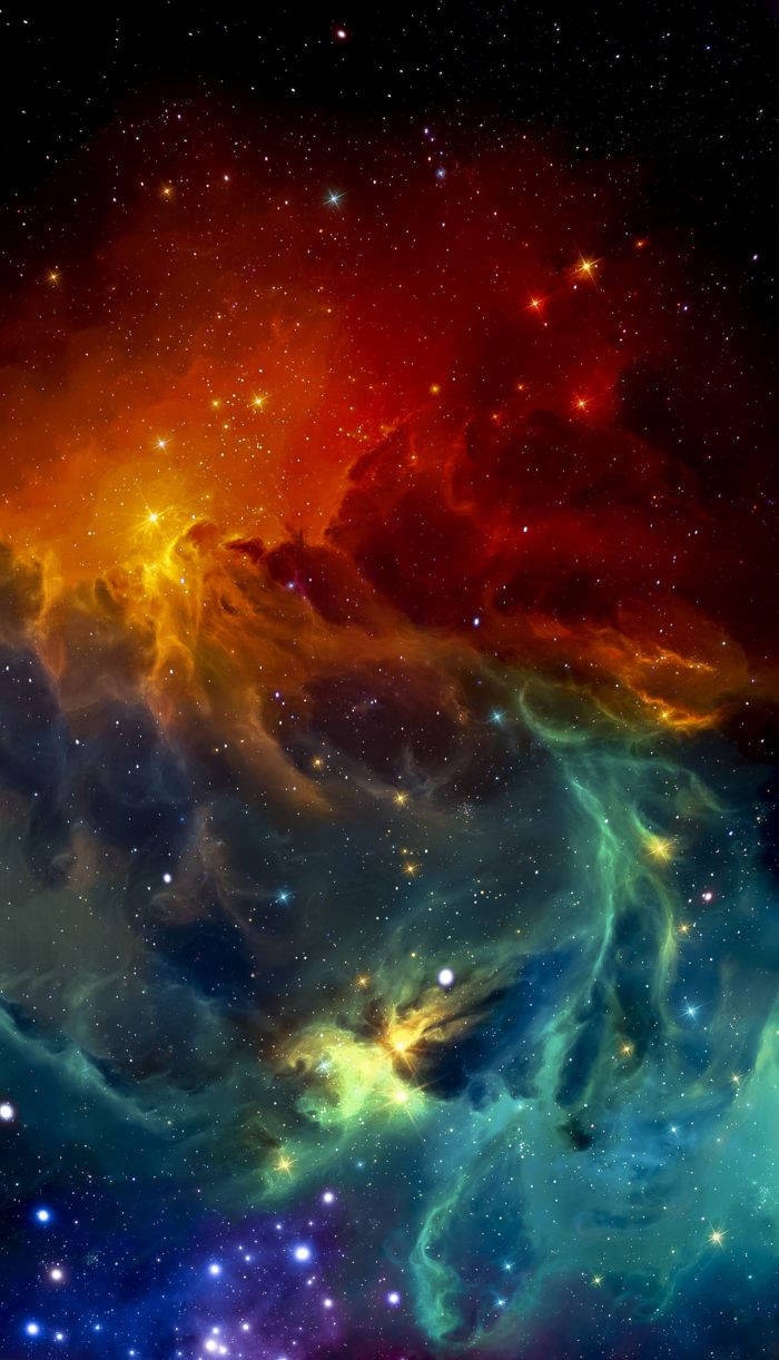 والپیپر زیبای فضای رنگارنگ برای آیفون 11 والپیپر