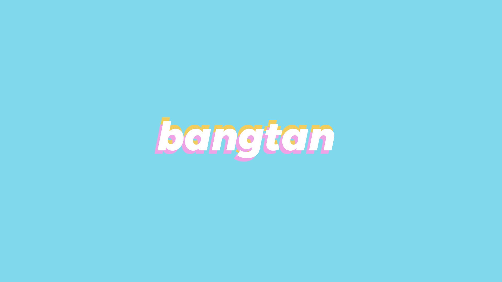 والپیپر لپ‌تاپ BTS بنگتان روی آبی والپیپر
