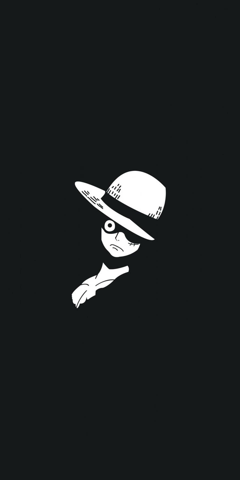 والپیپر مینیمال مشکی Monkey D. Luffy