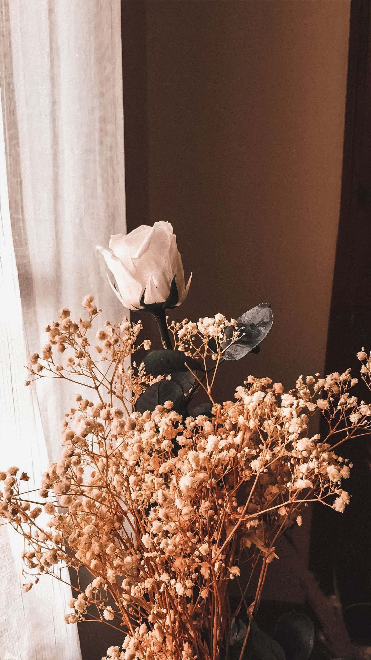 پالت آرام‌بخش از رنگ‌های کرم و قهوه‌ای والپیپر