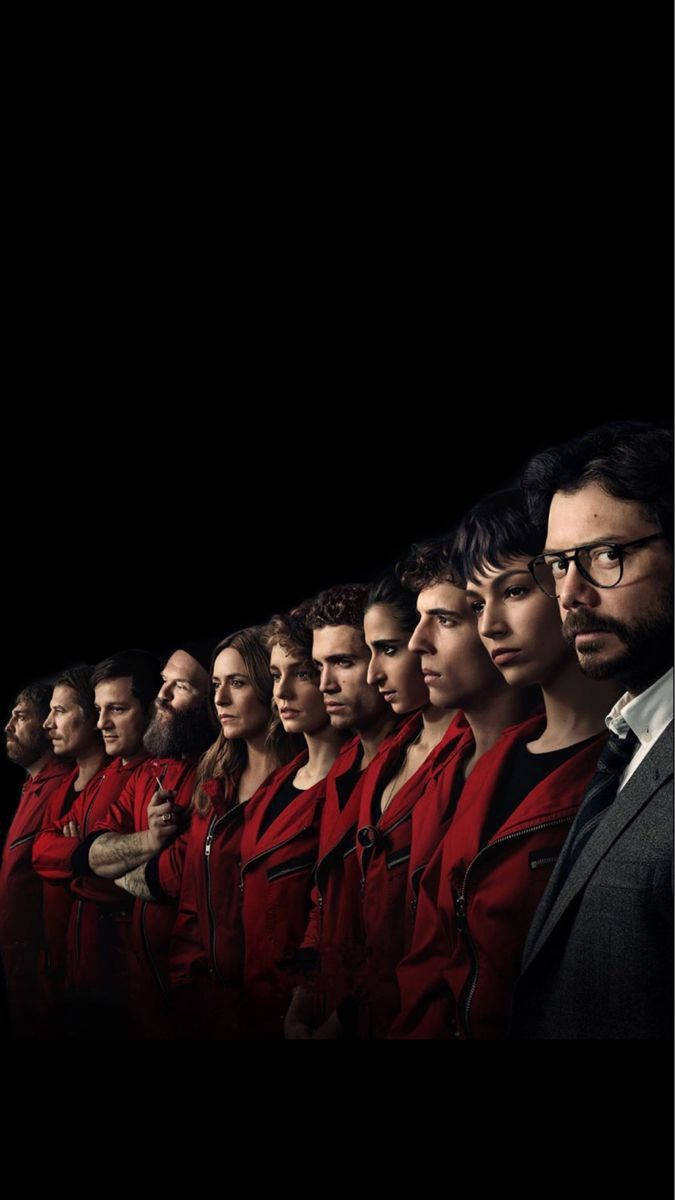 پرتره خطی بازیگران سریال پول و دزدی (Money Heist) والپیپر