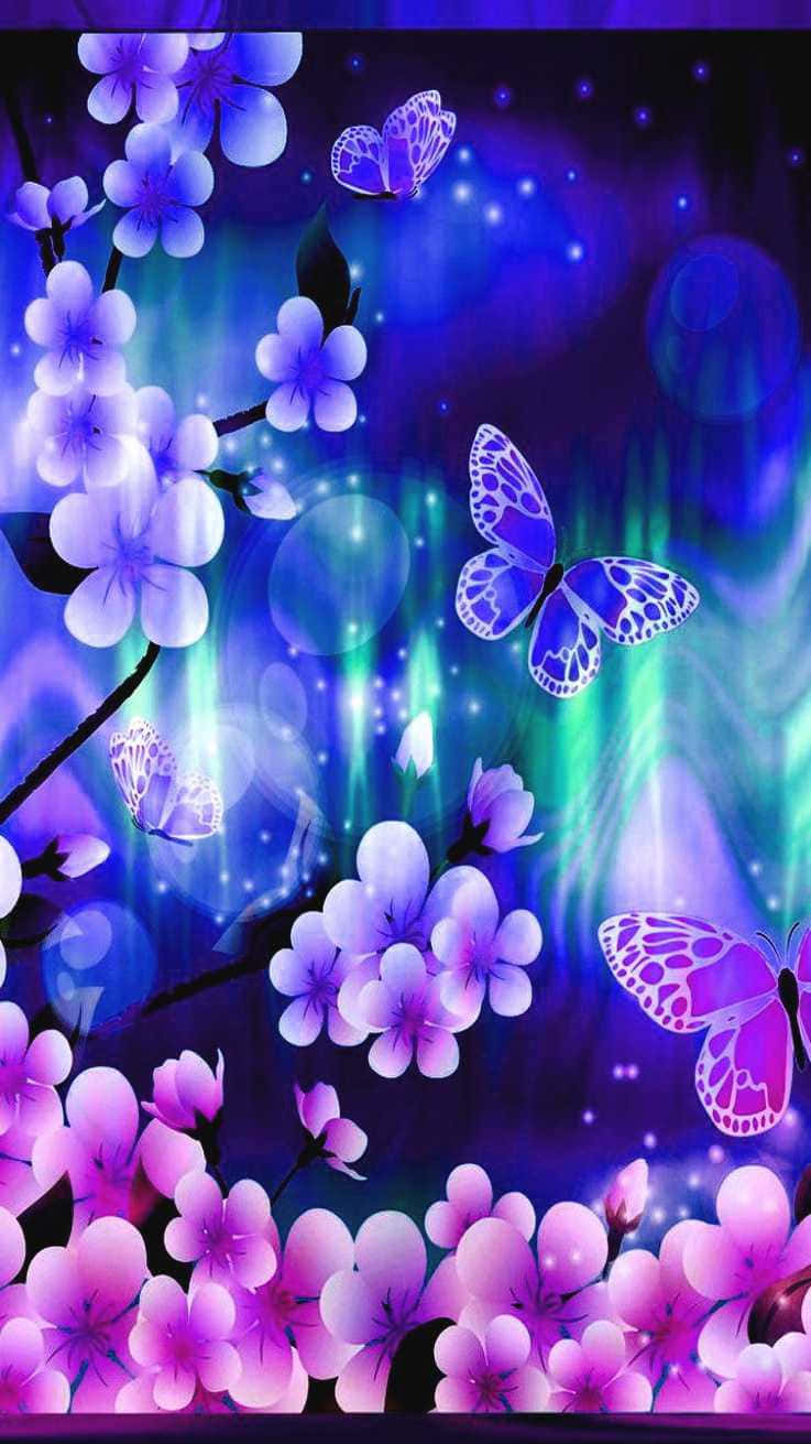 پرواز زیبای یک پروانه با طراحی چشم‌نواز والپیپر