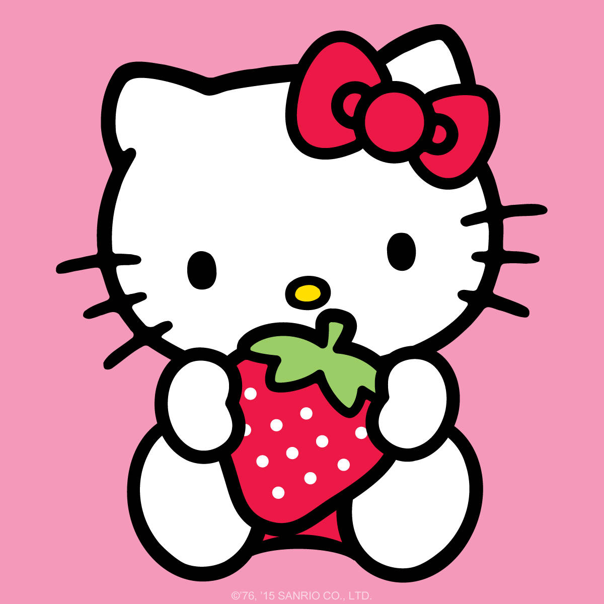 پروفایل هلو کیتی کارتونی توت‌فرنگی — Hello kitty گیف والپیپر