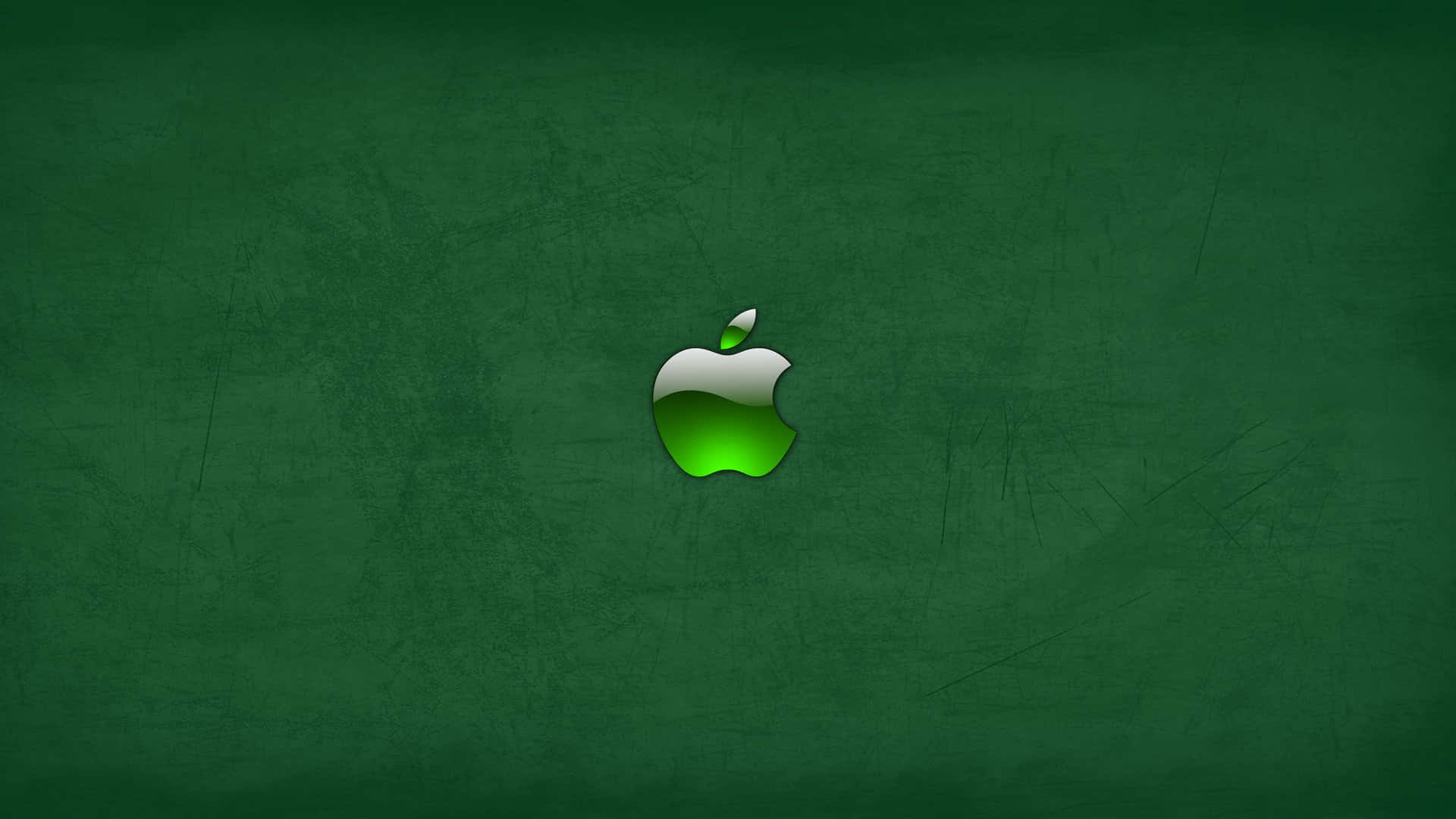 پس زمینه اپل با لوگوی سبز تیره HD والپیپر