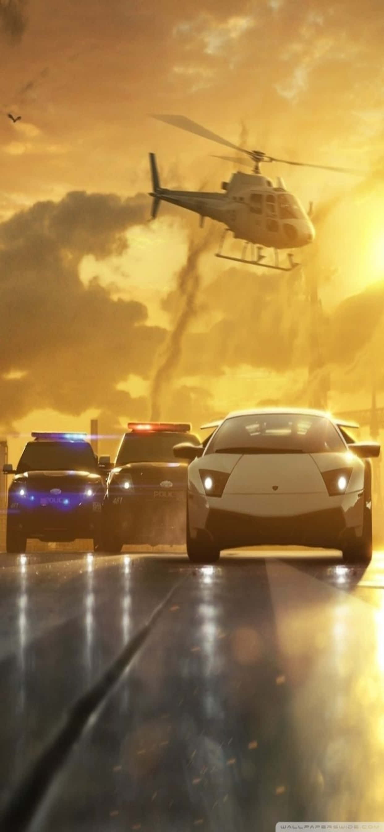 پس‌زمینه بازی مهیج Need for Speed Heat روی iPhone XS Max والپیپر