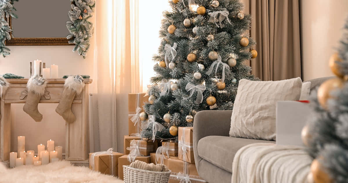 پس‌زمینه بژ کریسمس برای زوم والپیپر