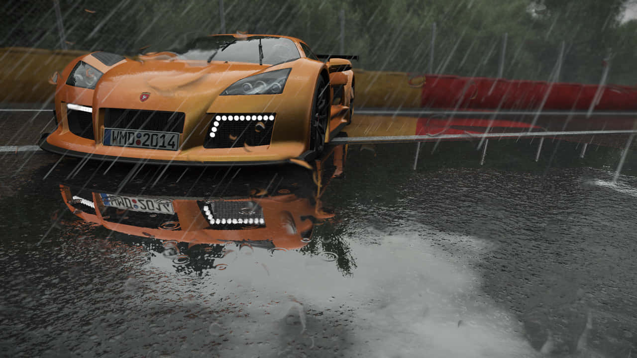 پس‌زمینه خودرو نارنجی 720p بازی Project Cars والپیپر