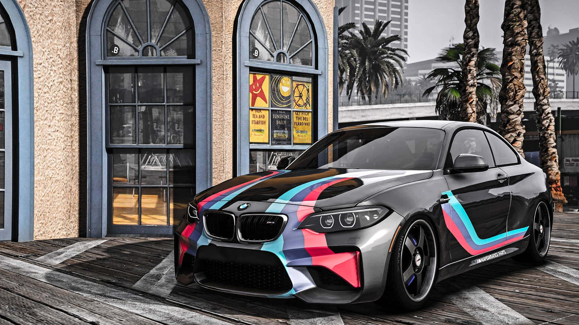 پس‌زمینه مشکی BMW M2 1920x1080 سری M والپیپر