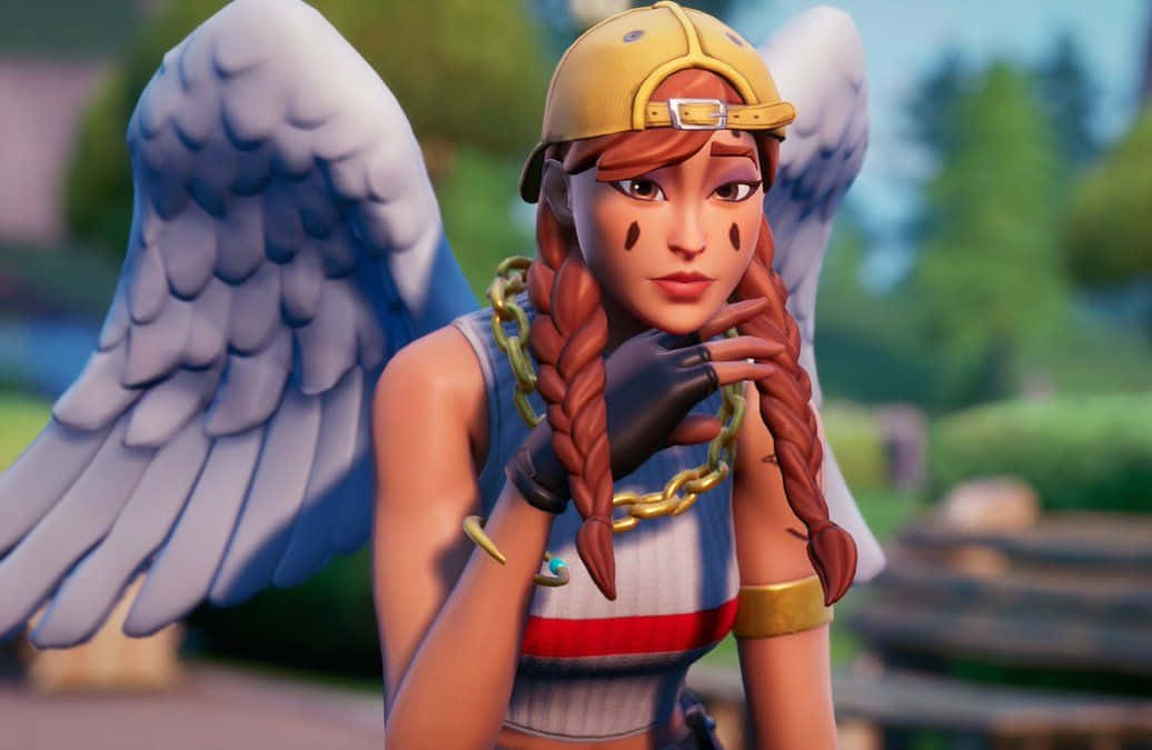 پوست اورا فورتنایت با بال‌های فرشته والپیپر