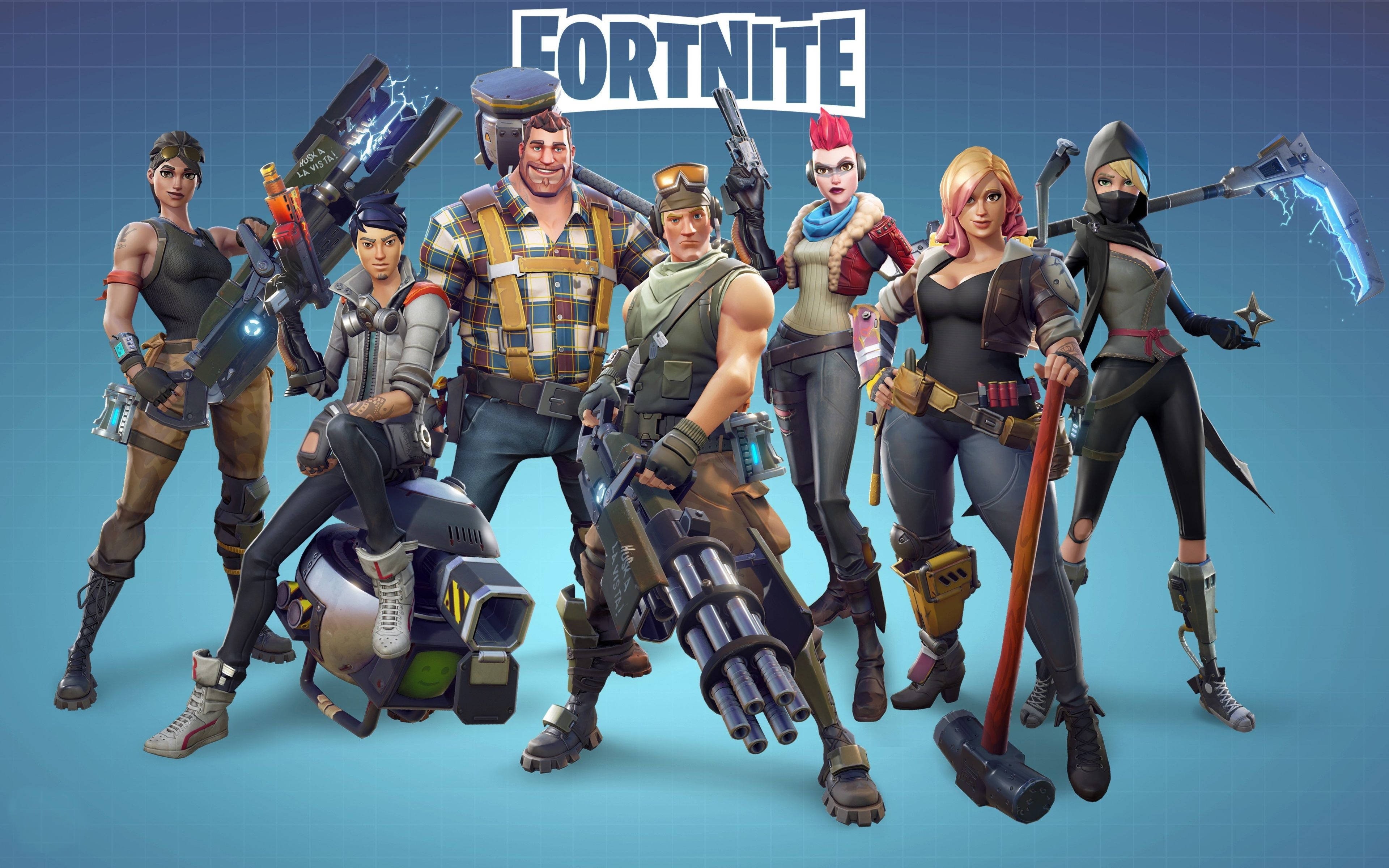 پوستر جذاب از لباس‌های شخصیت‌های فورتنایت — فورتنایت والپیپر