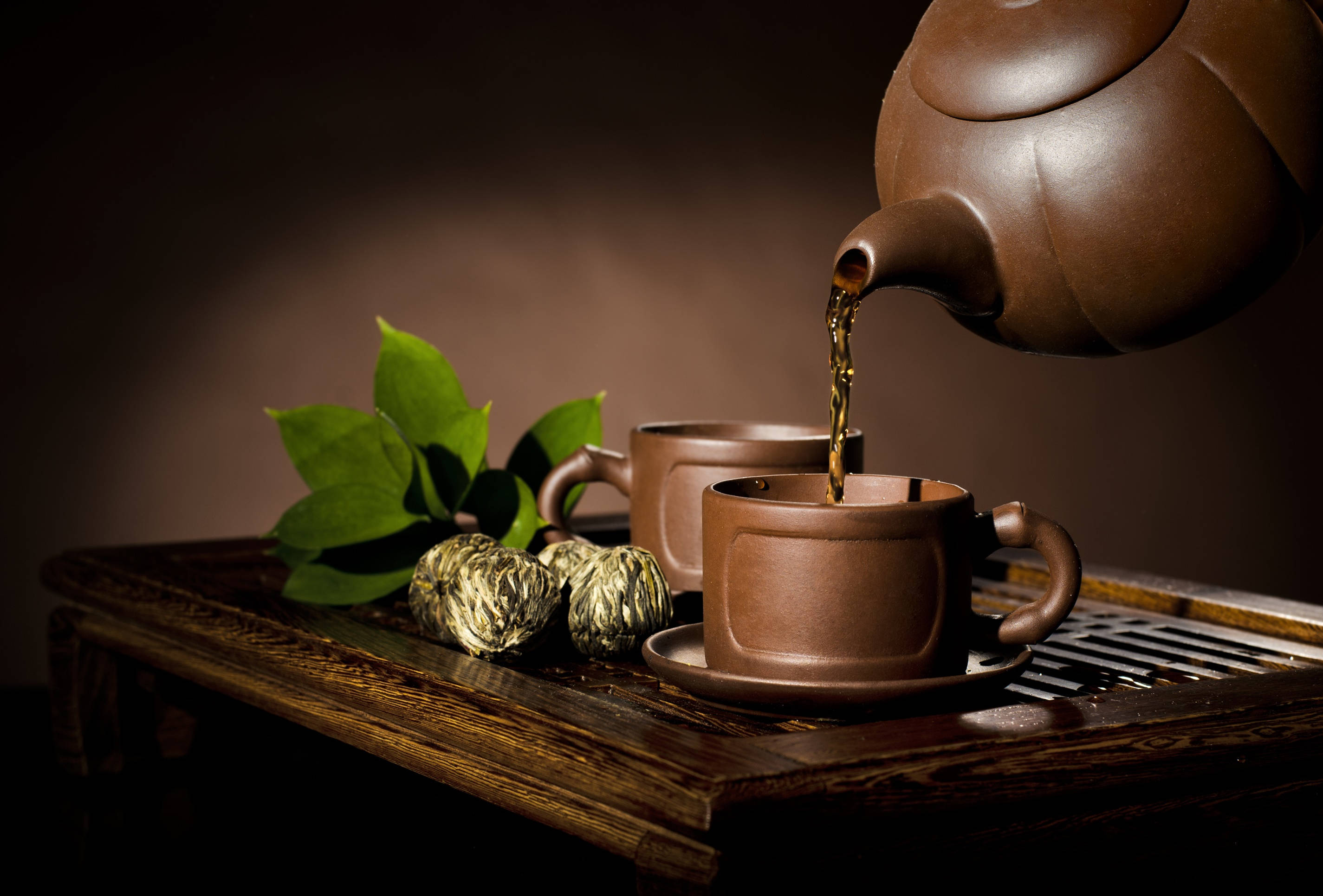 چای داغ قهوهای زیبا والپیپر