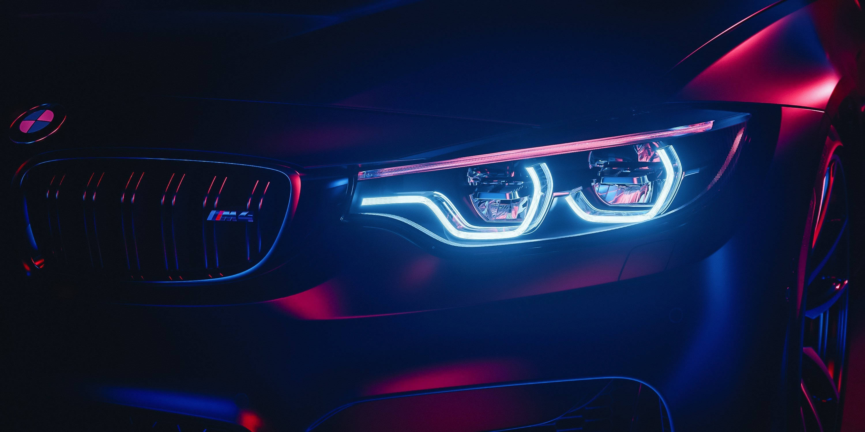 چراغ‌های جلو BMW M4 با کیفیت Full HD والپیپر