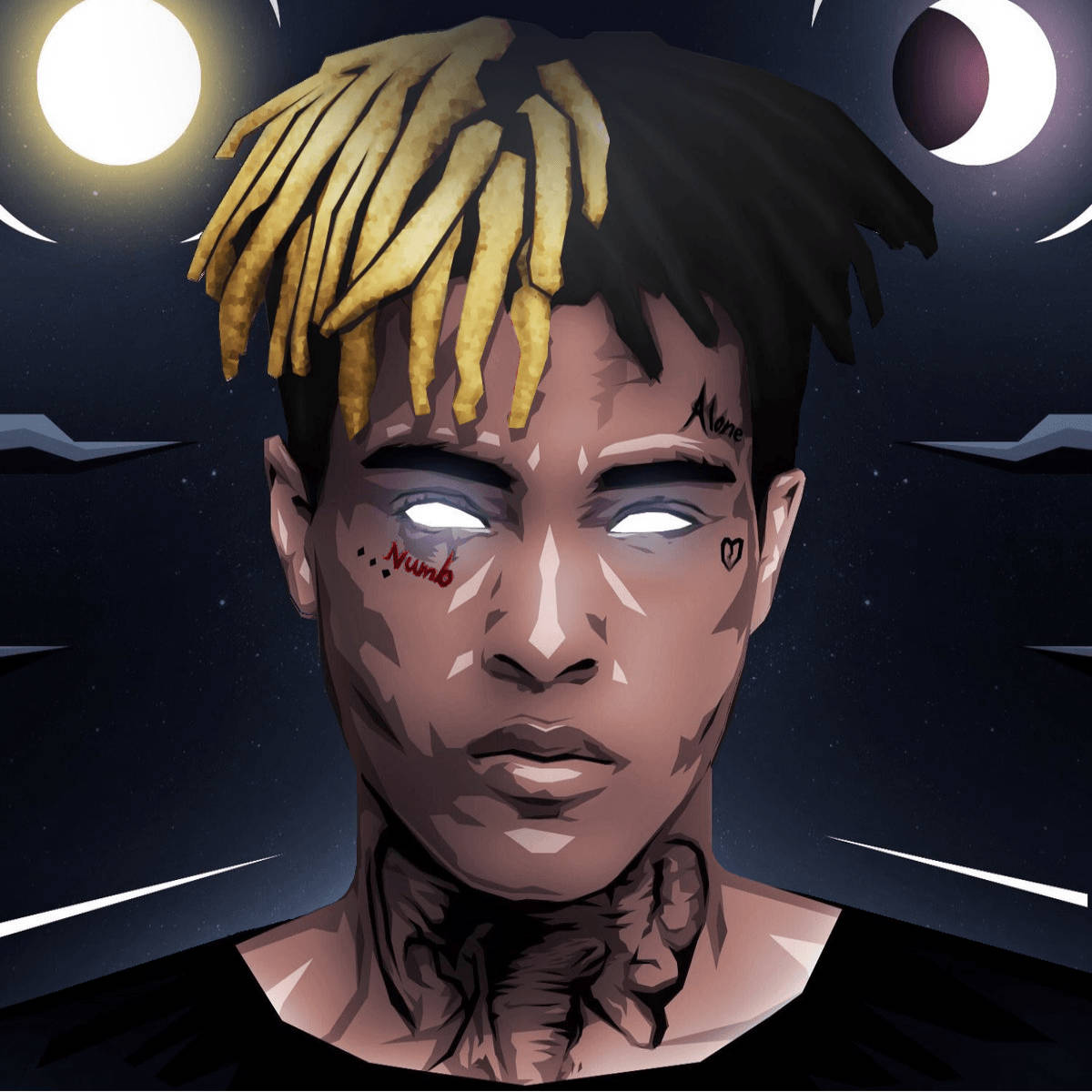 چشمان درخشان انیمه‌ای Xxxtentacion والپیپر